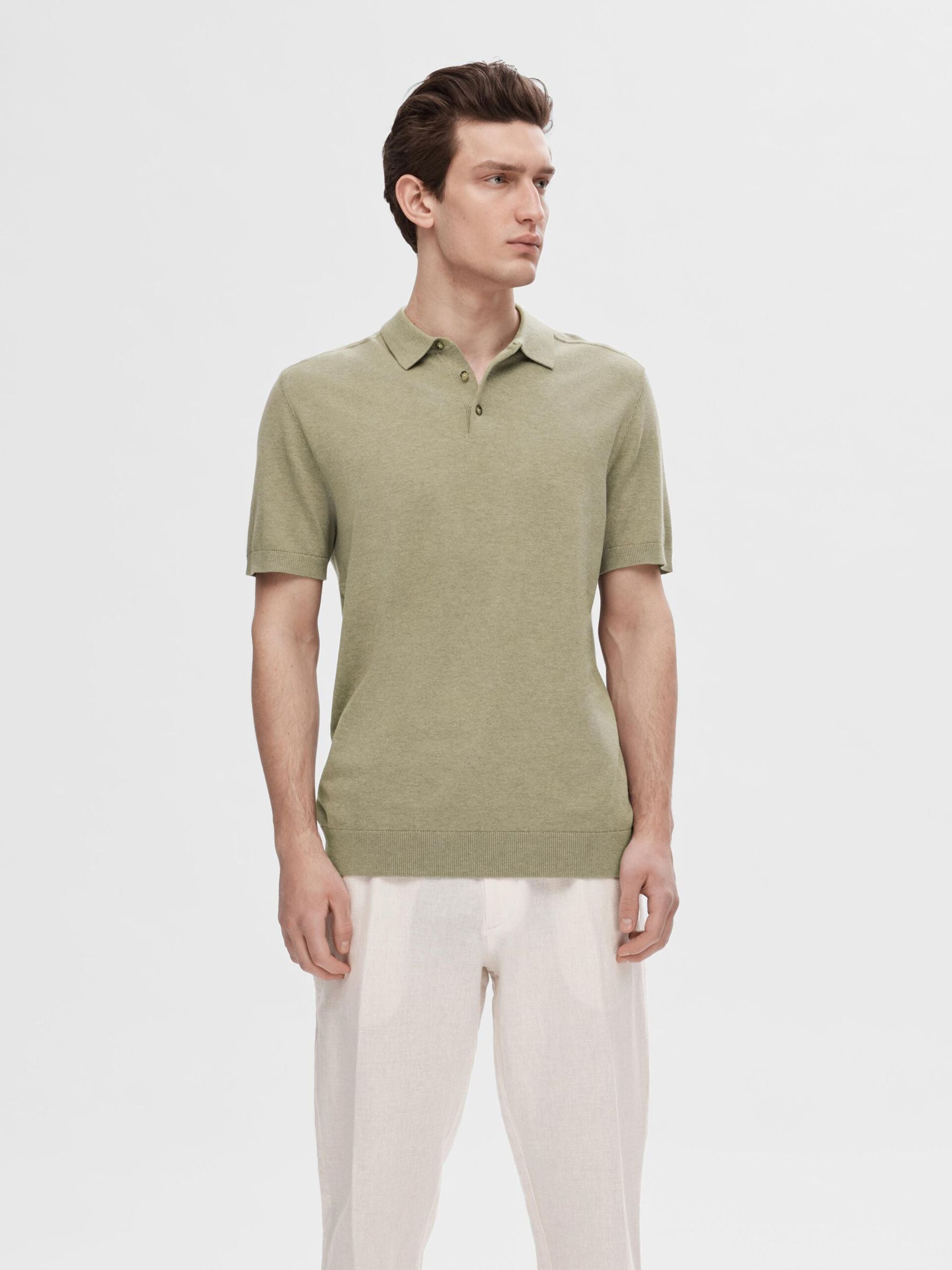 Selected Homme Berg S/S Polo Shirt , Vetiver