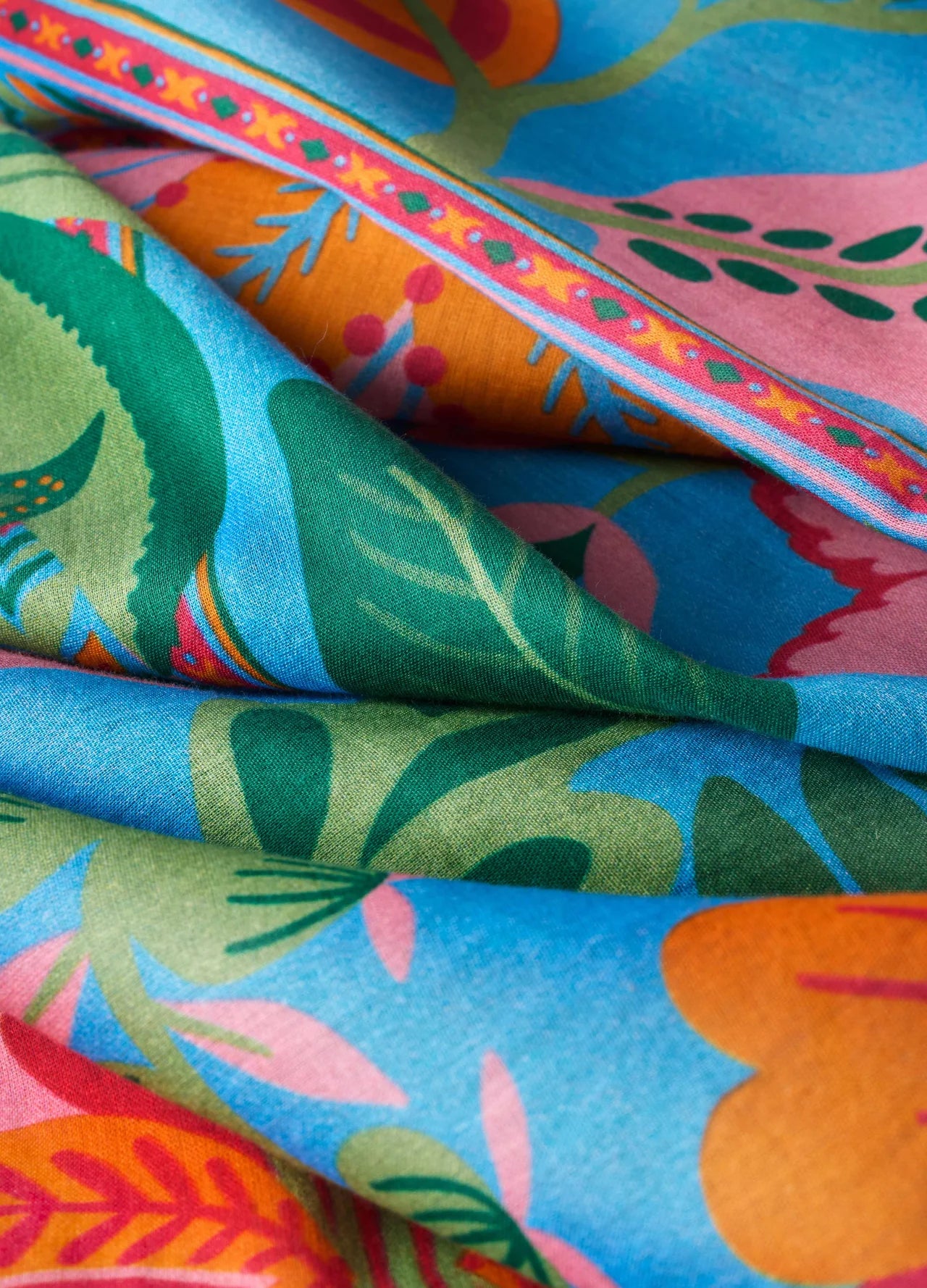 Powder Folky Floral Scarf