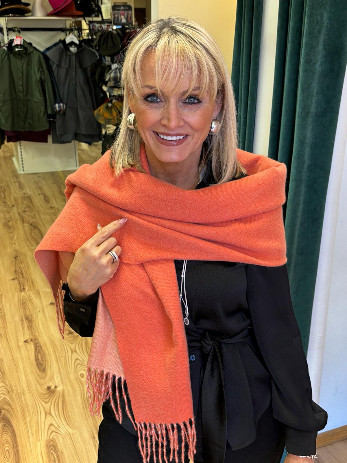 Cashmere Blend Scarf , Coral