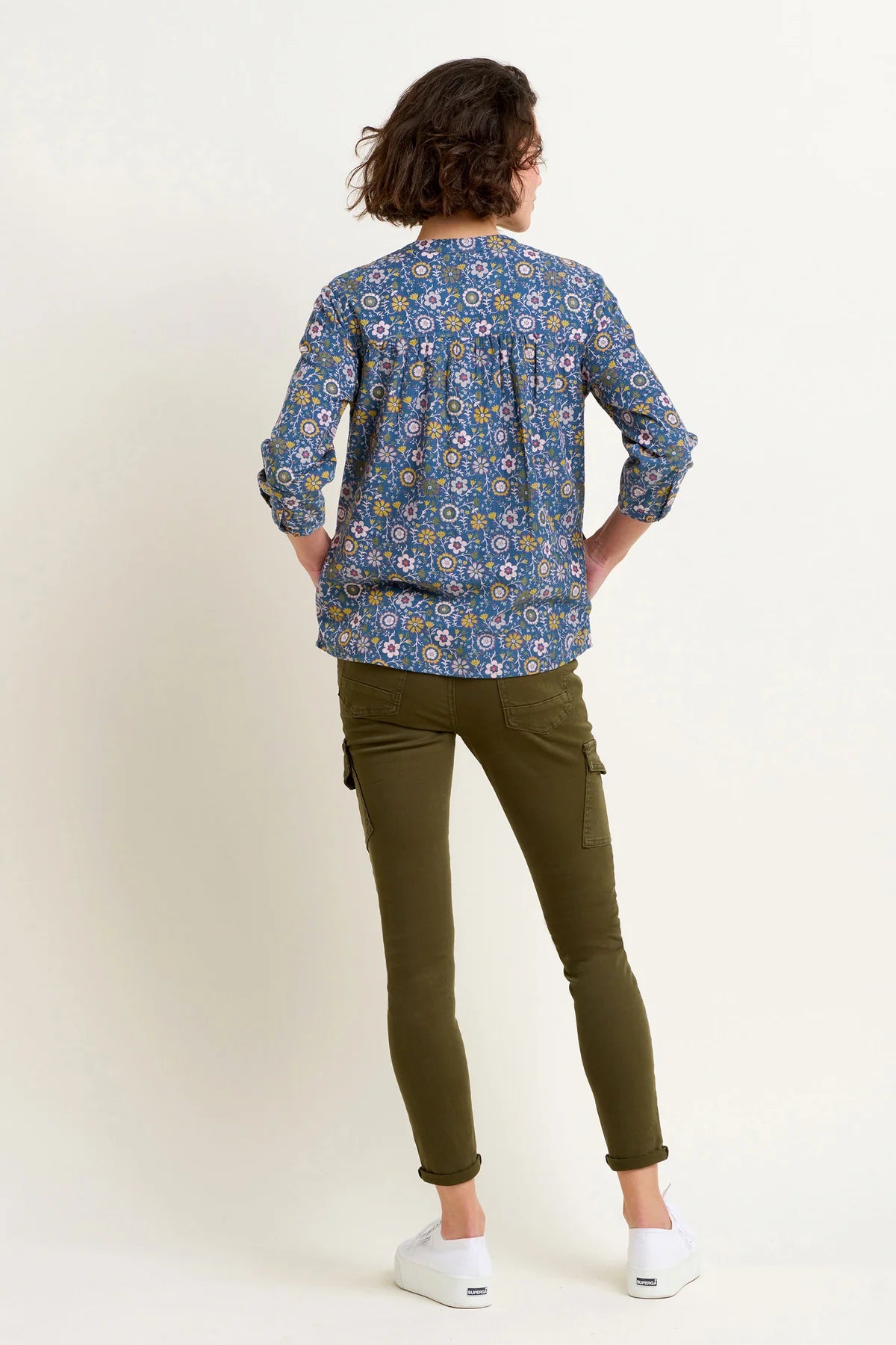 Brakeburn | Folk Floral Cord Shirt | Blue