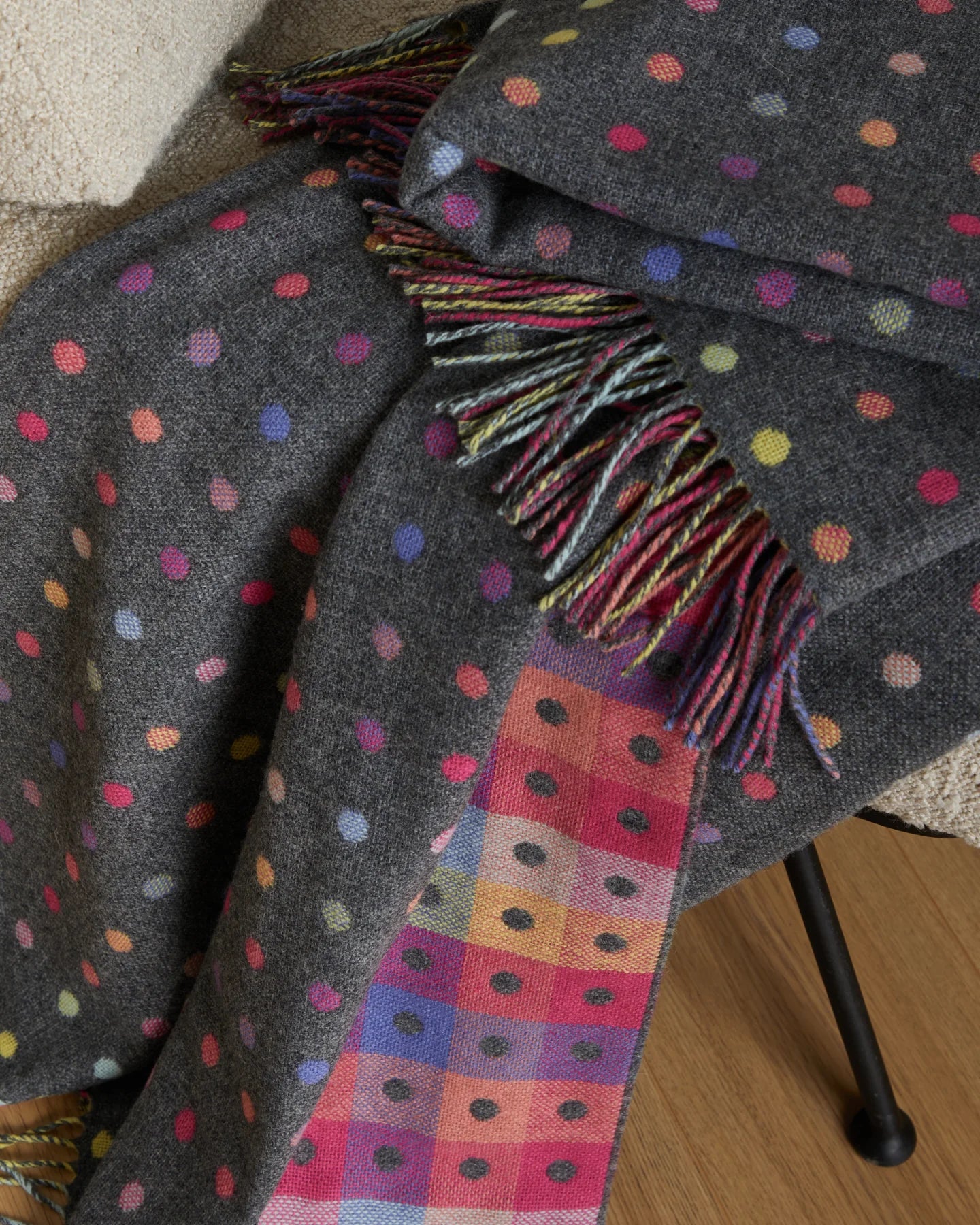 Foxford | Rainbow Dot Lambswool Throw