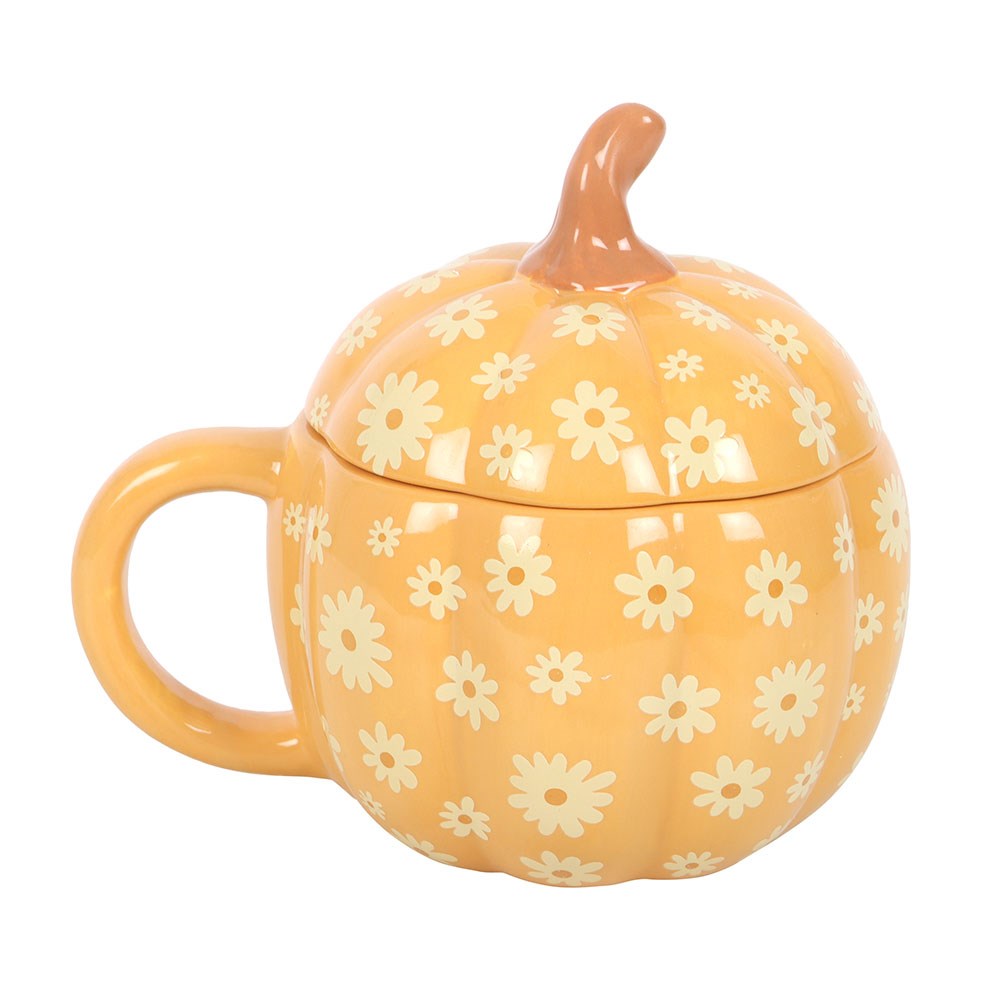 Groovy Floral Pumpkin Mug