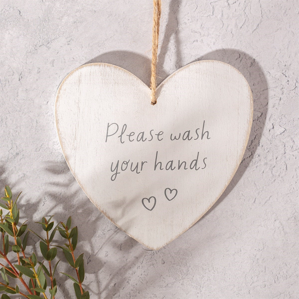 Sass & Belle | Please Wash Your Hands Heart Plaque