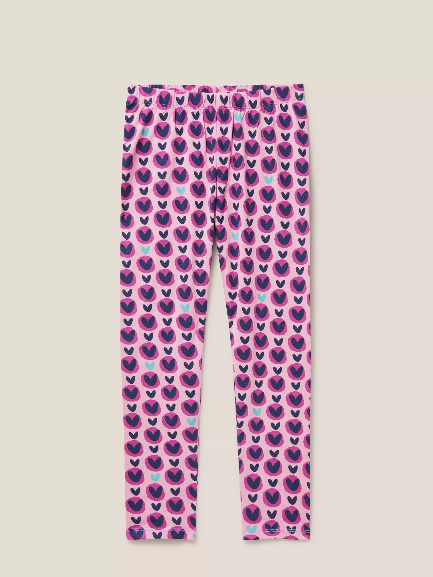 White Stuff Heart Print Leggings Pink Print