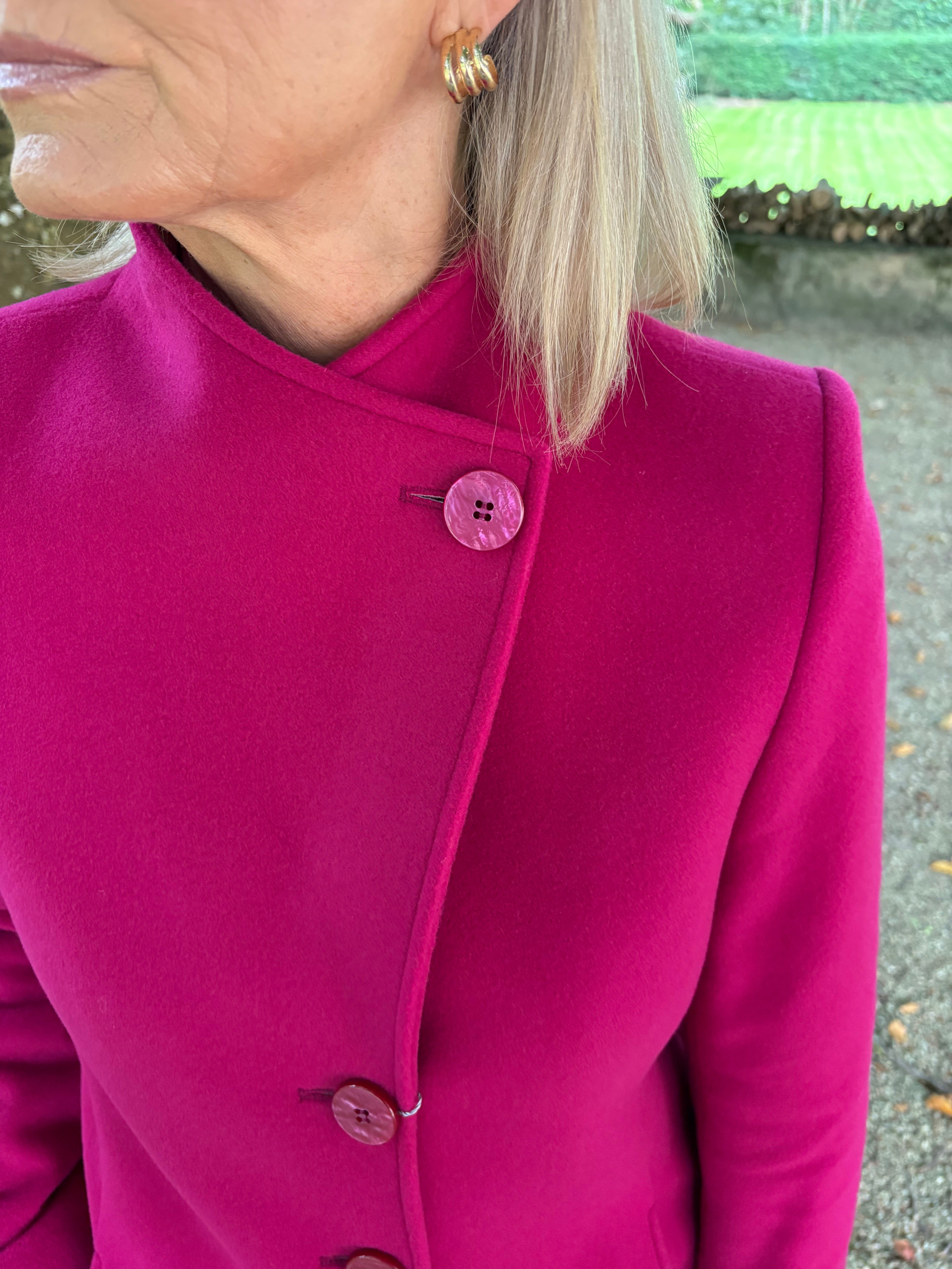 Christina Felix Short Wool Coat - Cerise Pink
