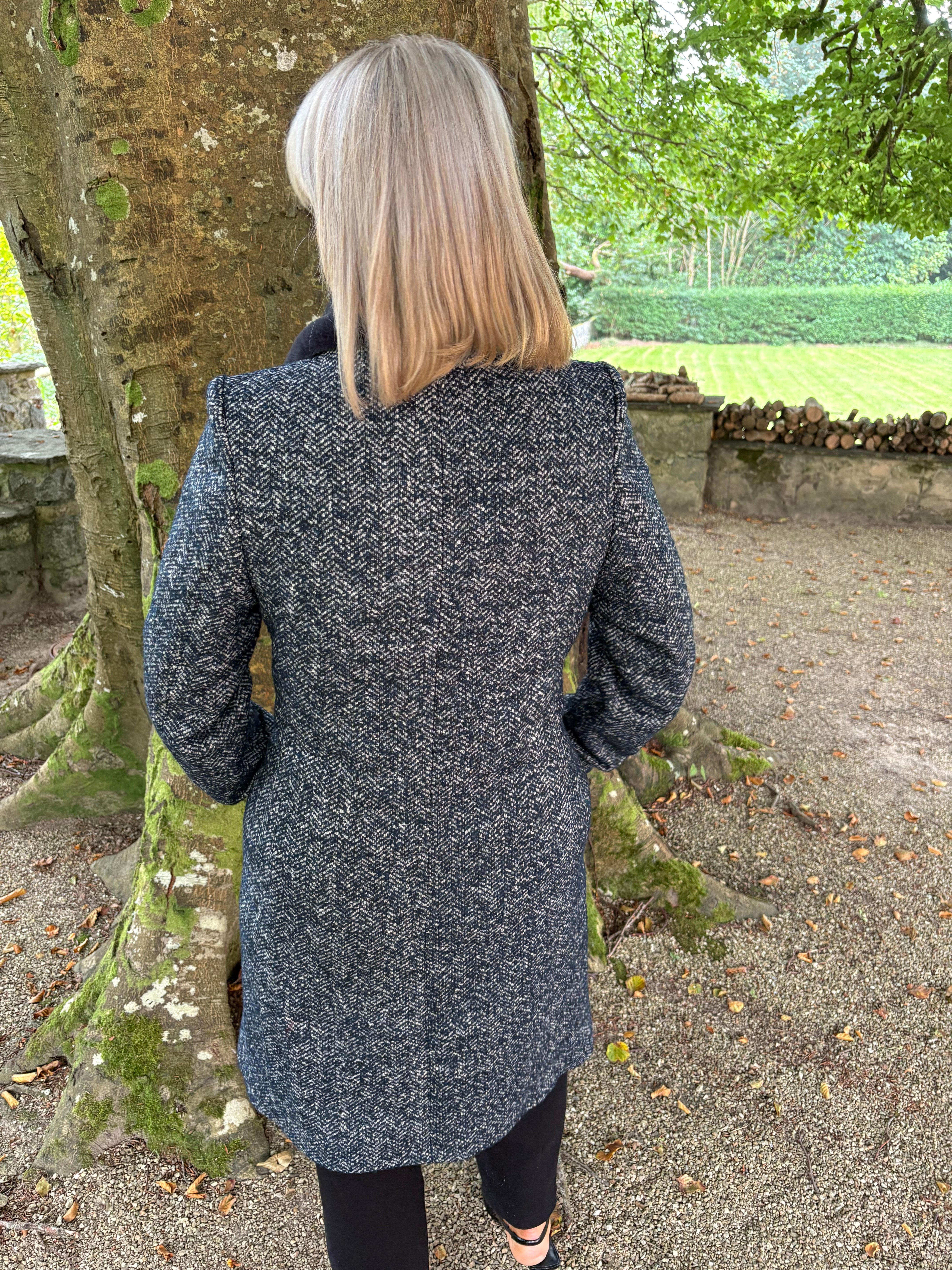 Christina Felix Tweed Coat with Fur
