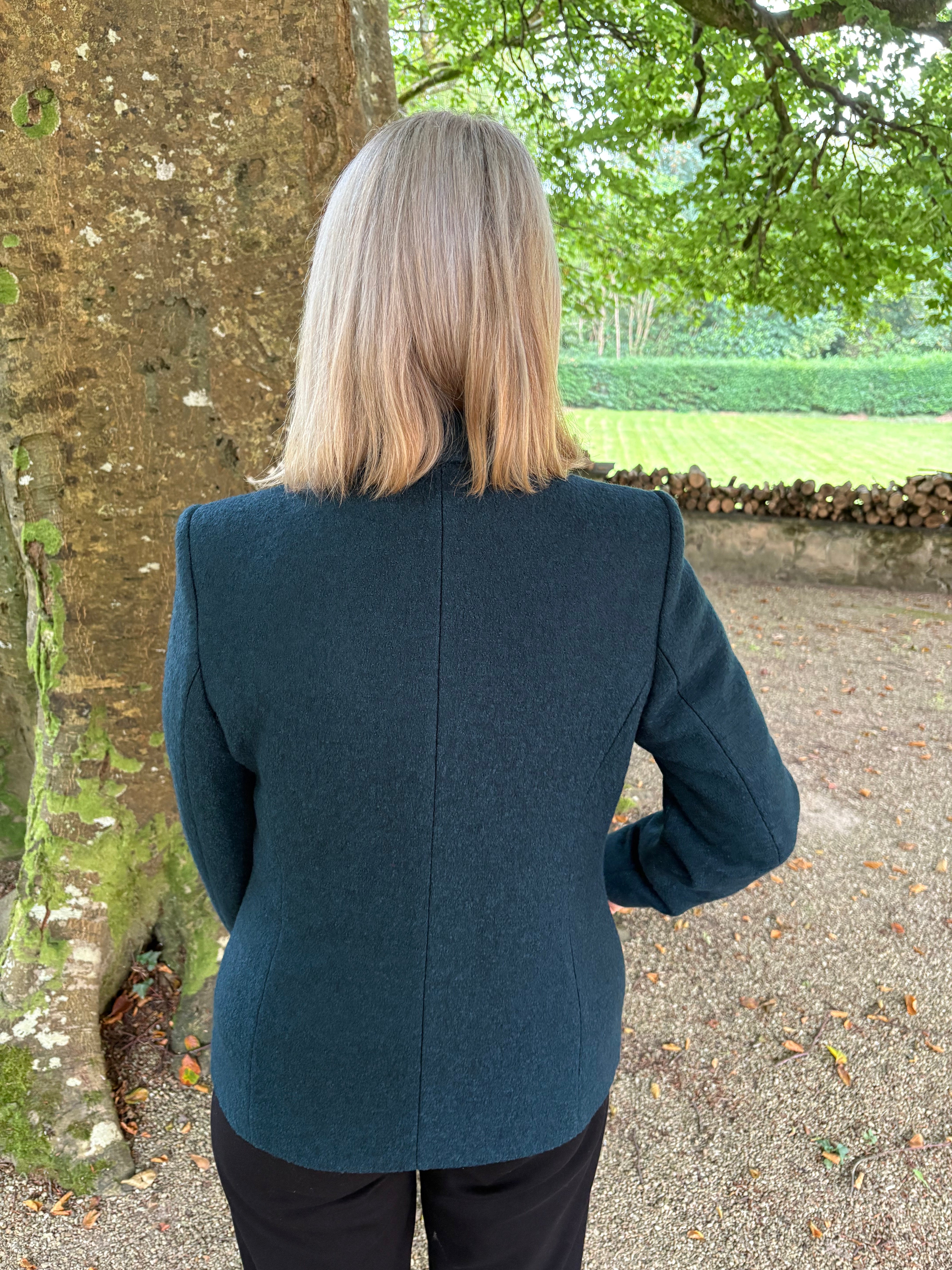 Christina Felix Wool Blazer - Teal & Black