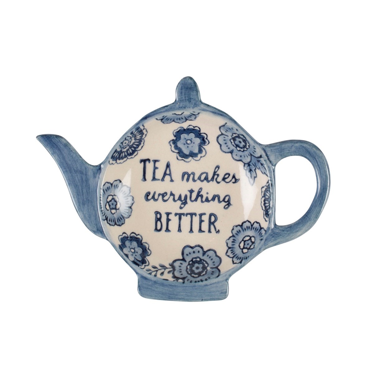 Sass & Belle | Blue Floral Tea Lovers Tea Bag Dish