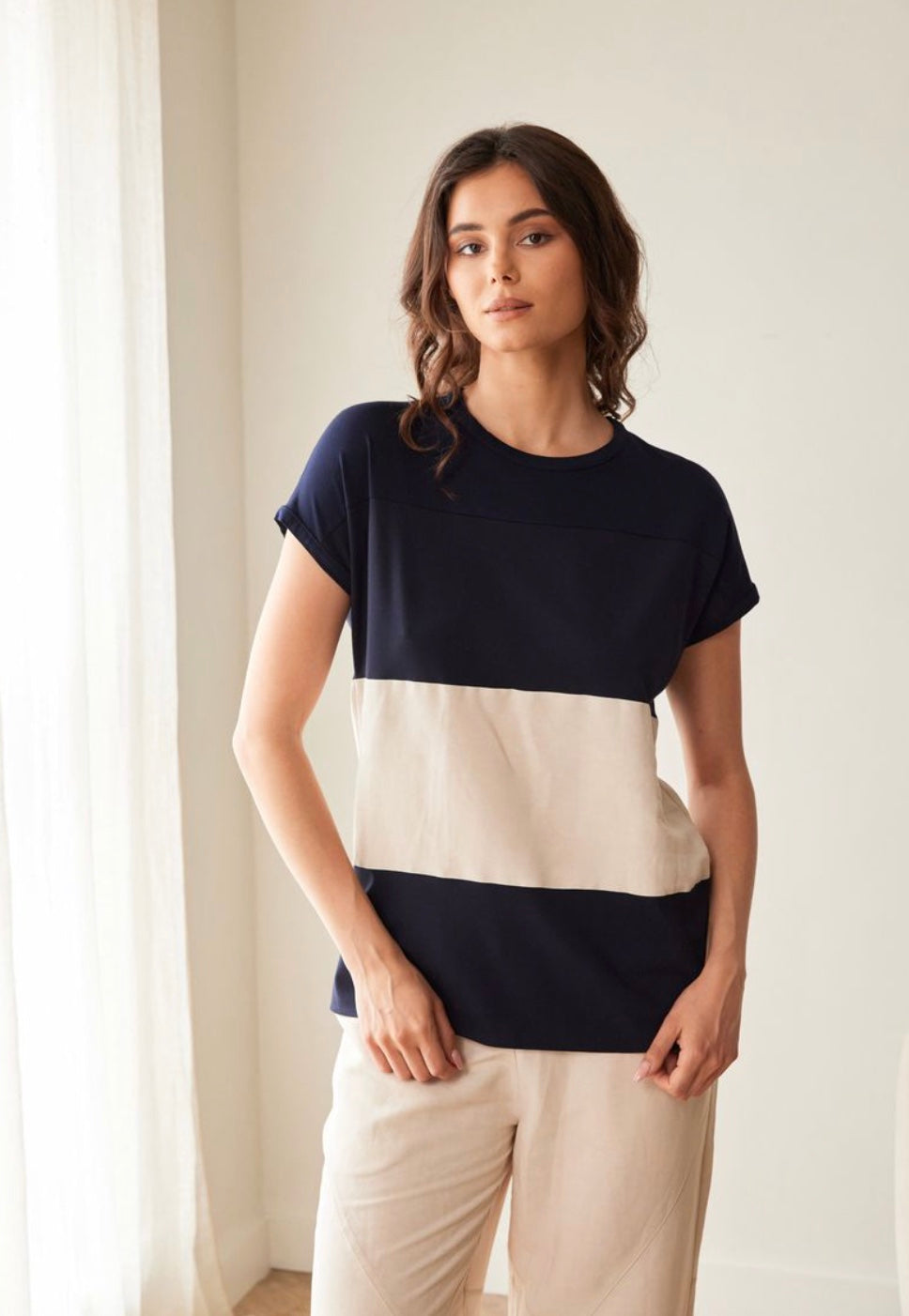 Peruzzi Stripe Linen Top