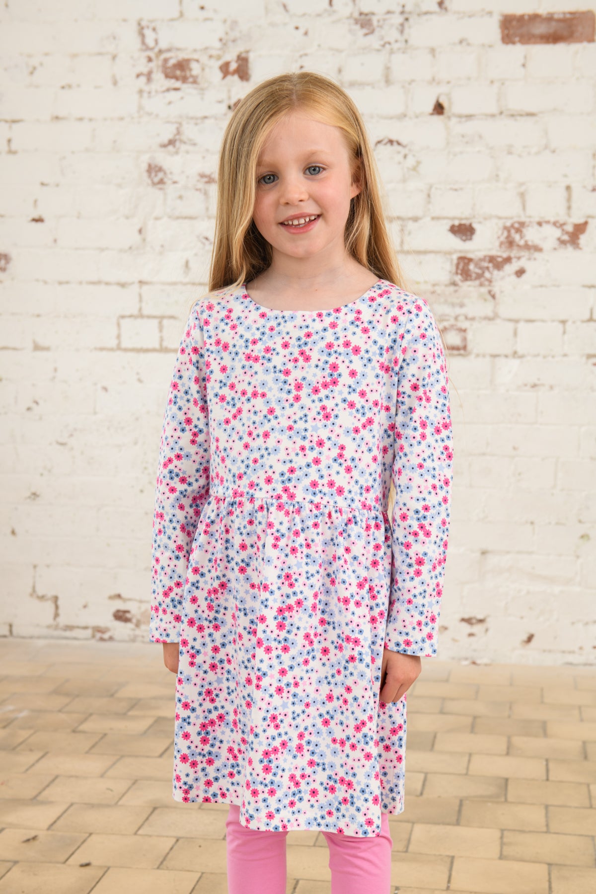 Lighthouse Ellie Denim Dress Pink Floral