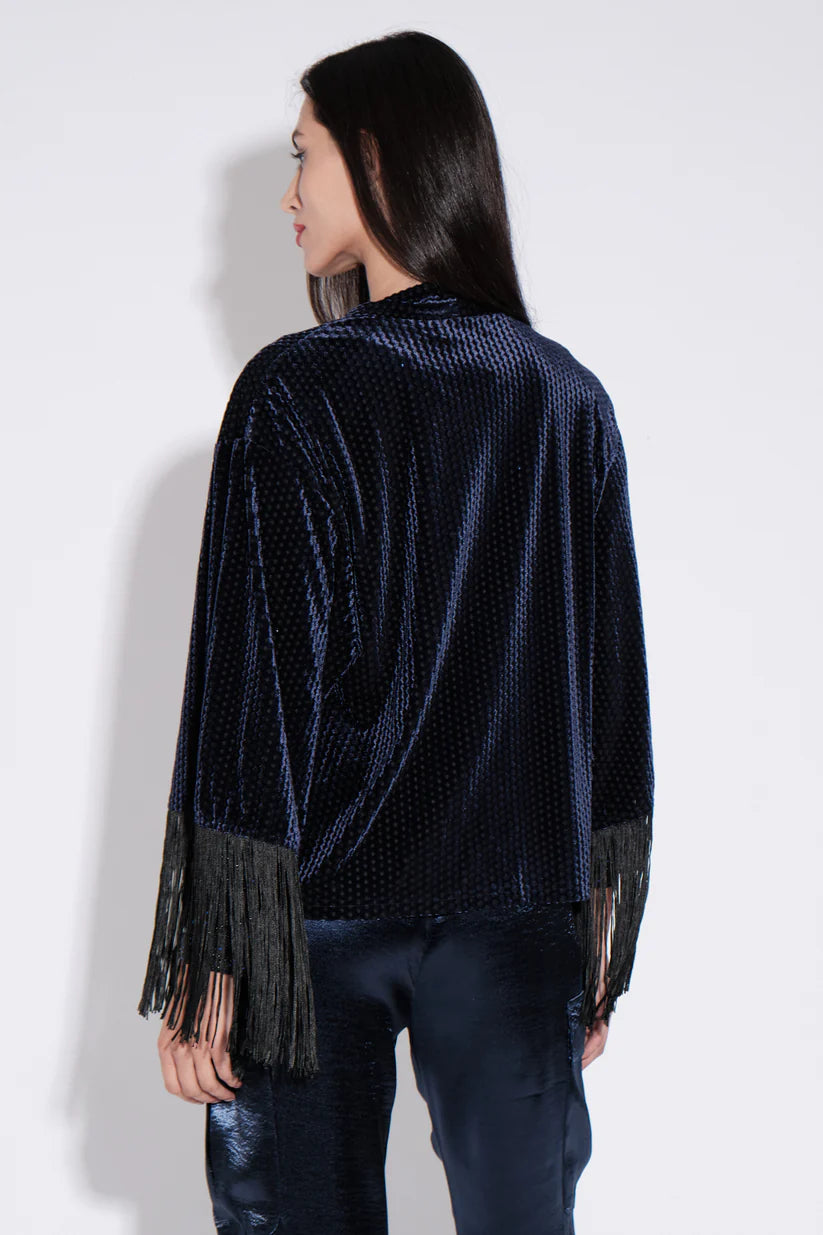 Louche Lilo Fringe Velvet Kimono