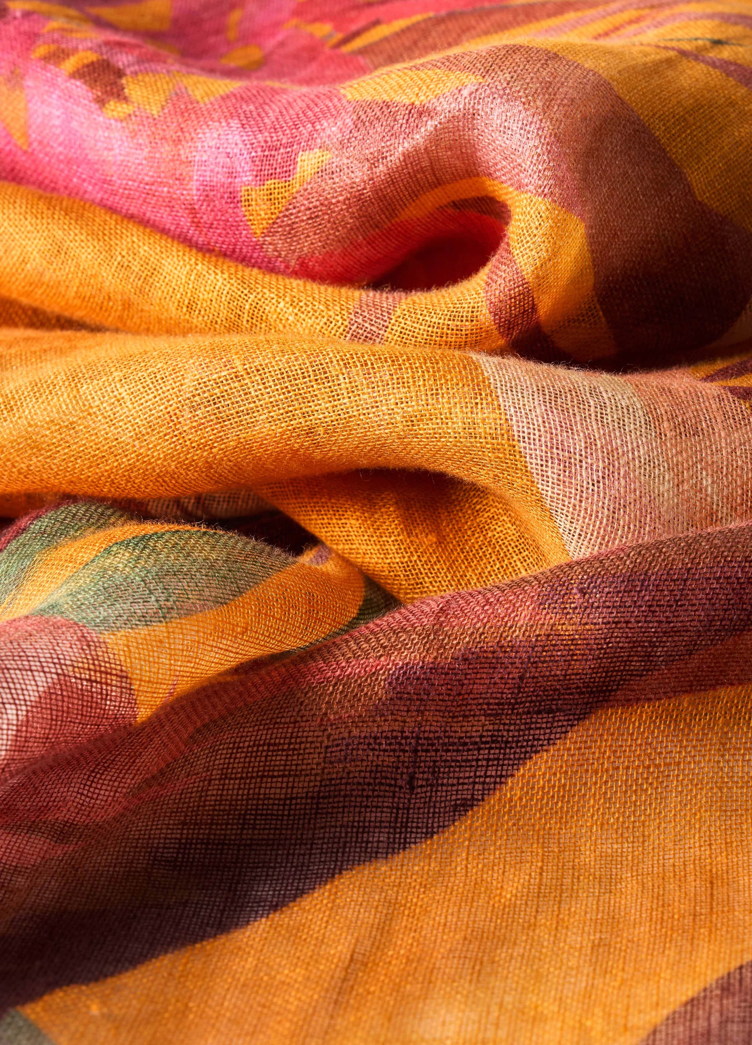Powder Oriental Crane Scarf