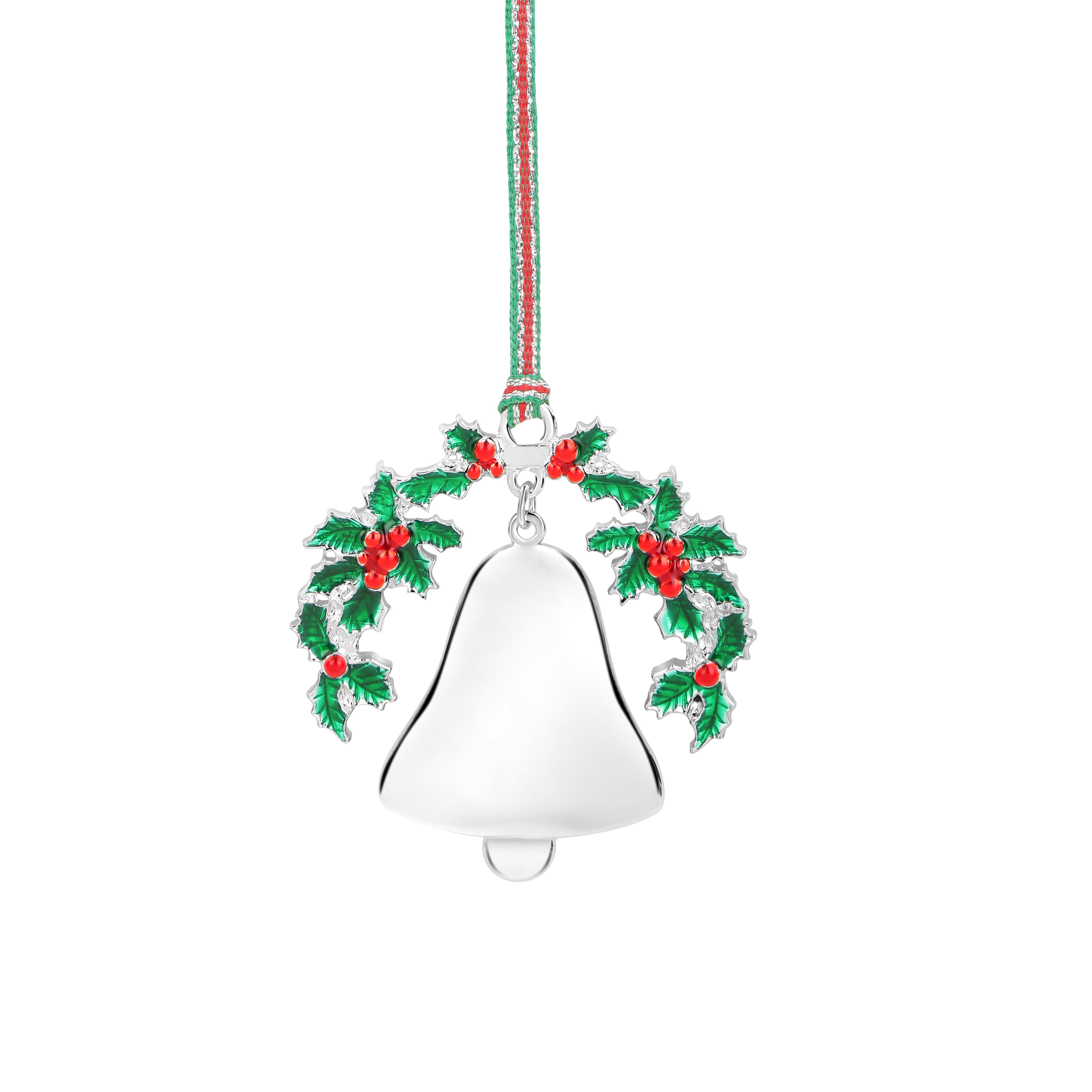 Newbridge Silverware Bell and Holly Christmas Tree Decoration