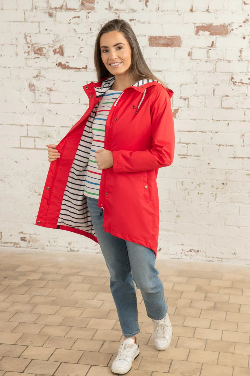 Lighthouse Long Beachcomber Coat , Poppy