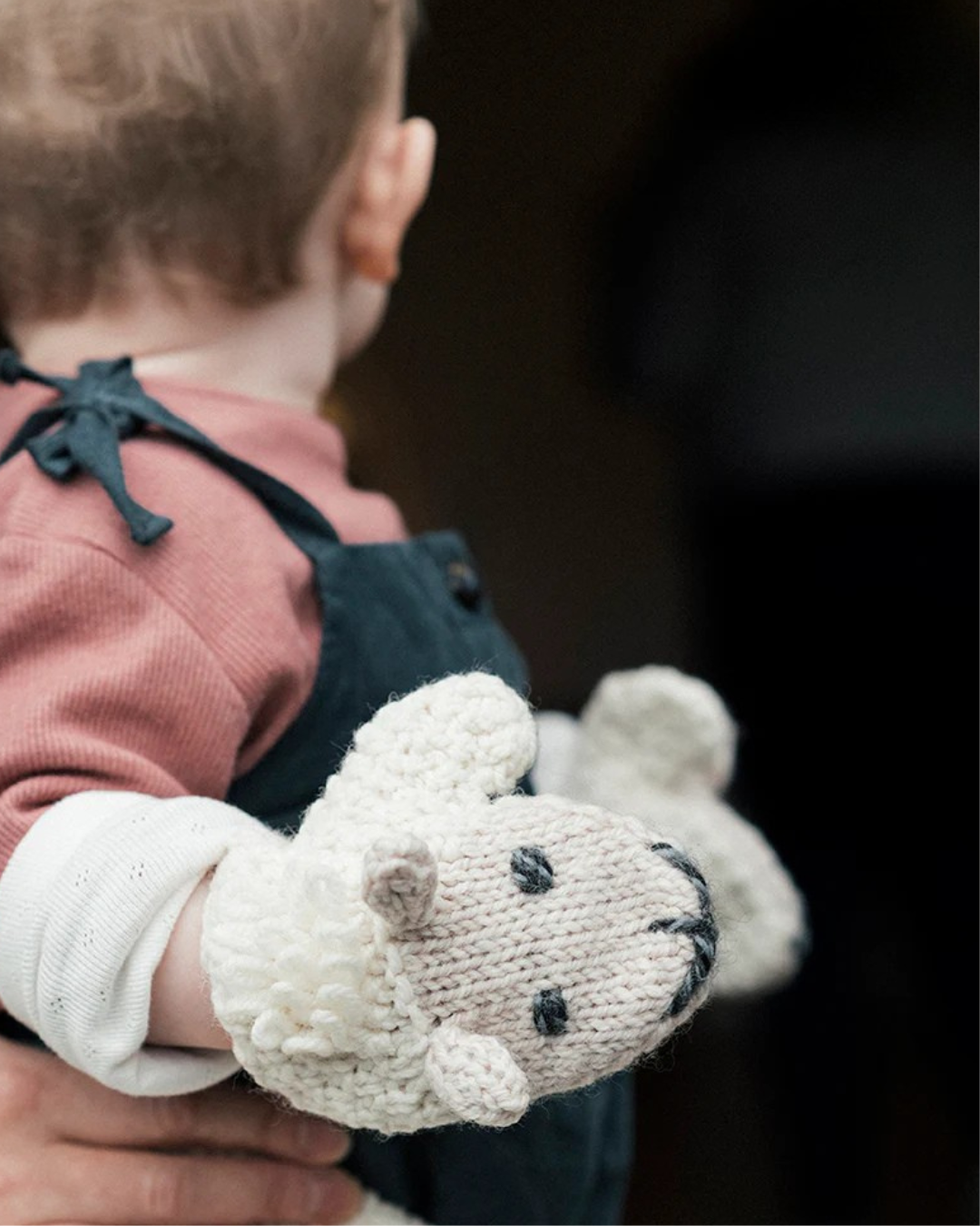Handknit Sheep Mittens , Natural