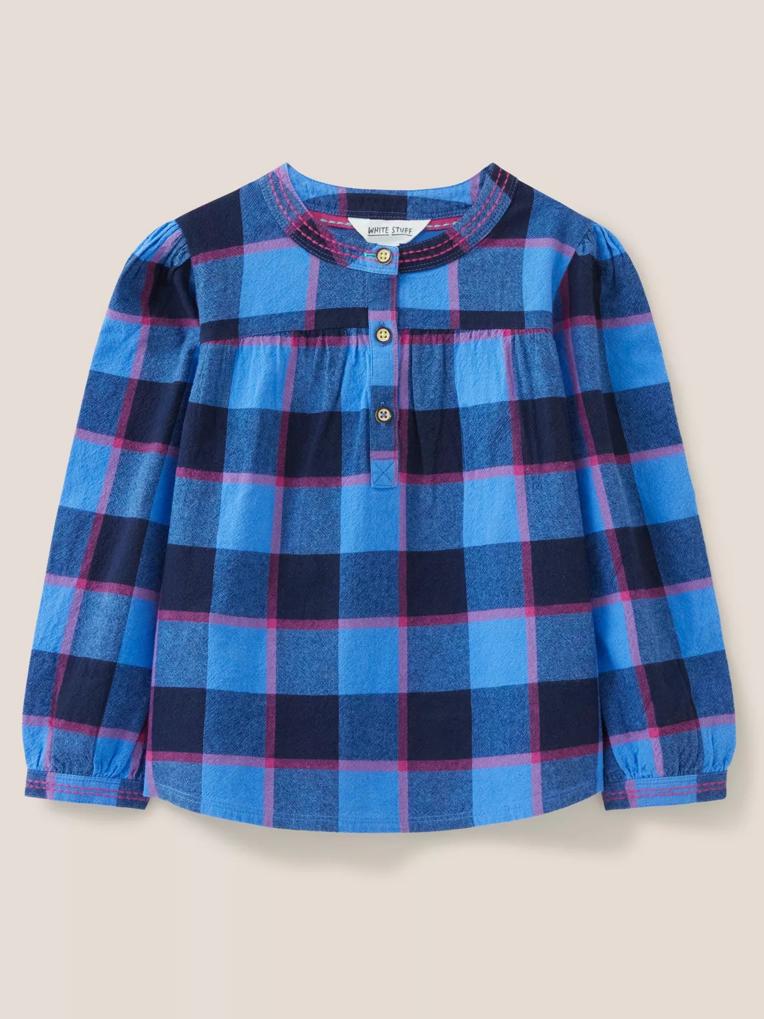 White Stuff Molly Check Shirt Blue