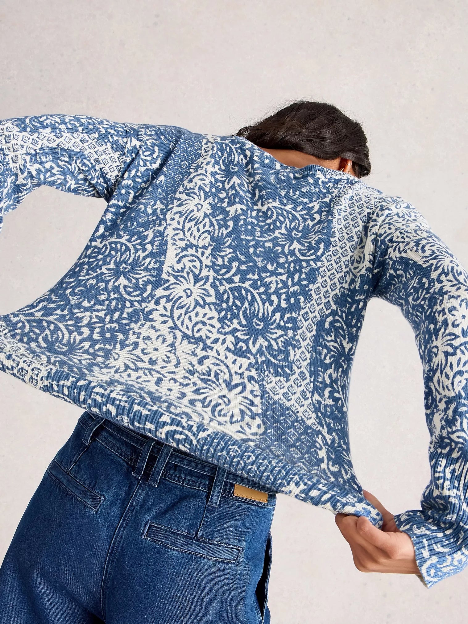 White Stuff Olive Print Jumper