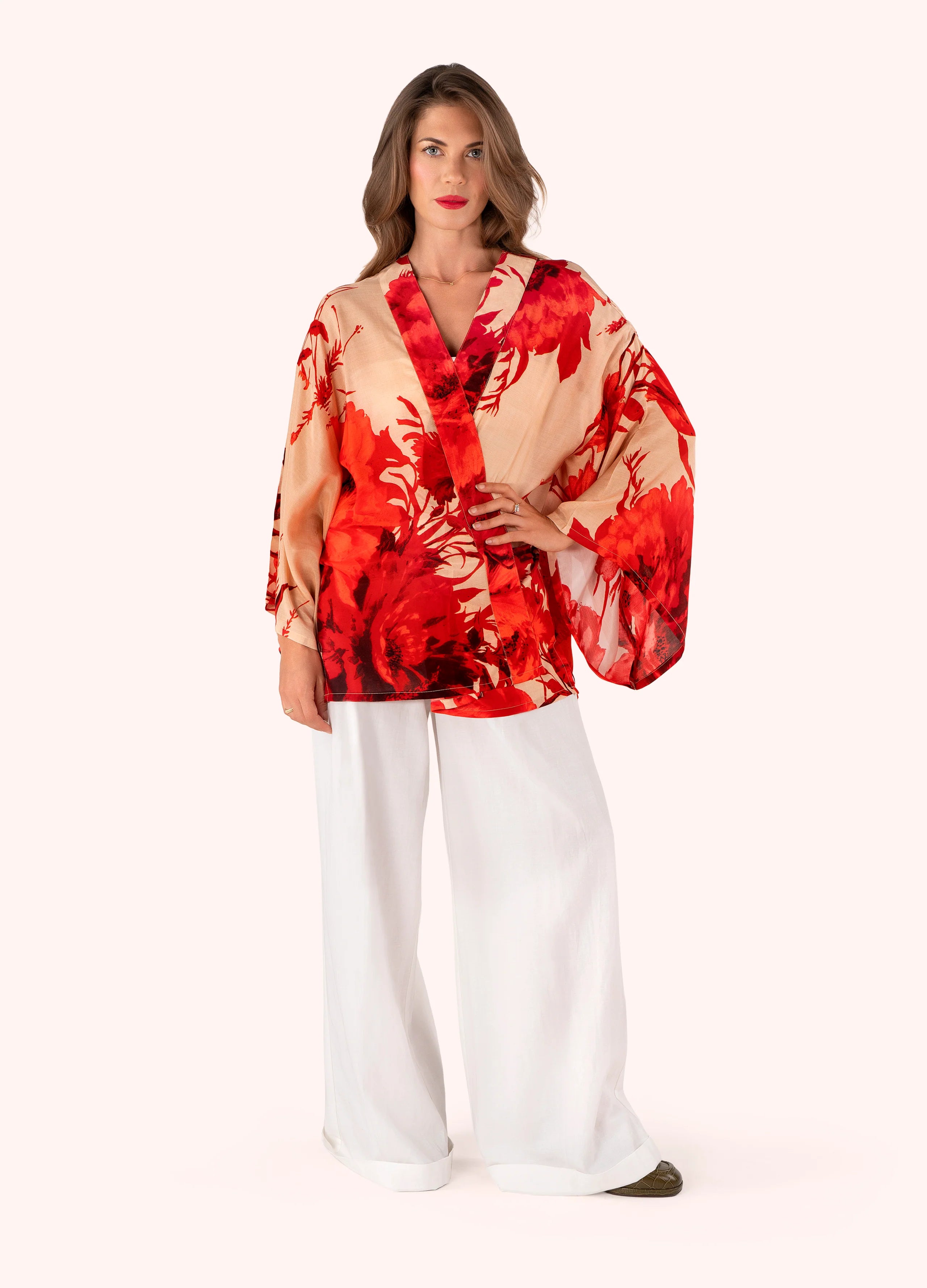 Powder Kimono Jacket Rouge Blooms