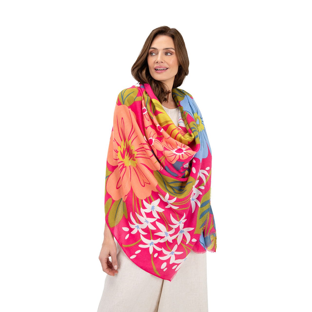 Powder Wild Floral Design with Bees Scarf