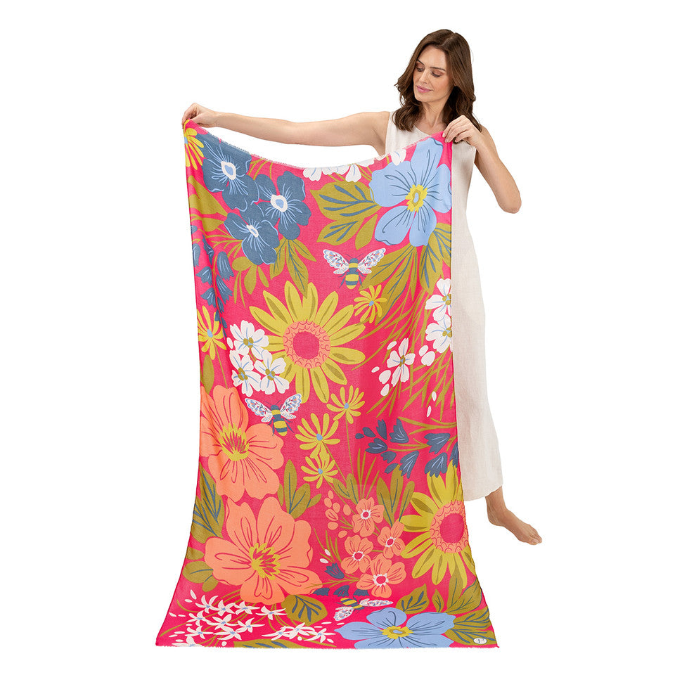 Powder Wild Floral Design with Bees Scarf