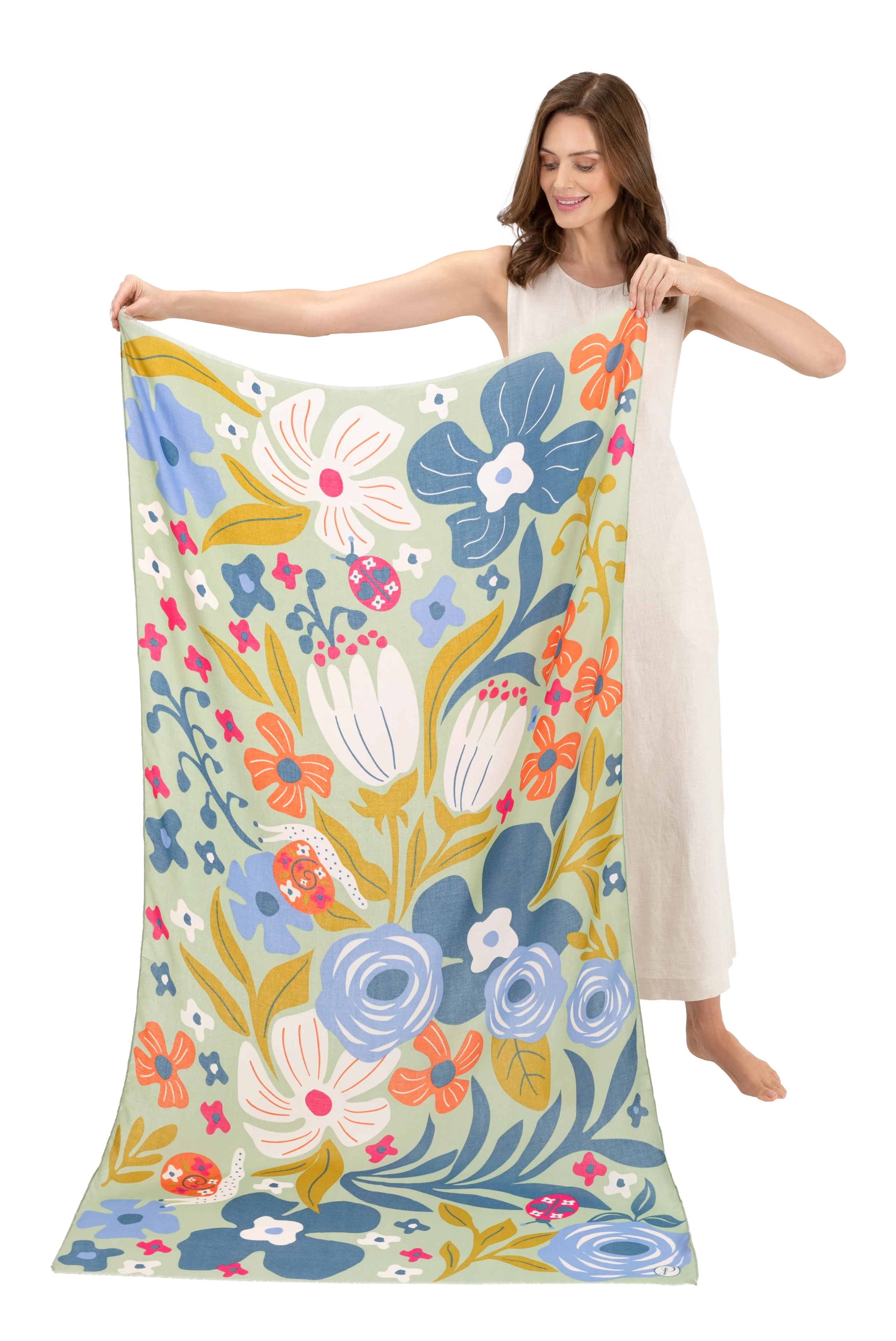 Powder Garden Friends in Wild Flowers Print Scarf