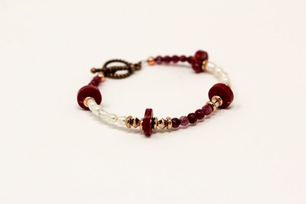 Pearl Rose Link Bracelet