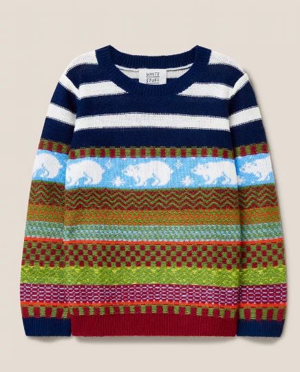White Stuff Polar Bear F/Isle Jumper Orange Multi