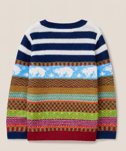 White Stuff Polar Bear F/Isle Jumper Orange Multi