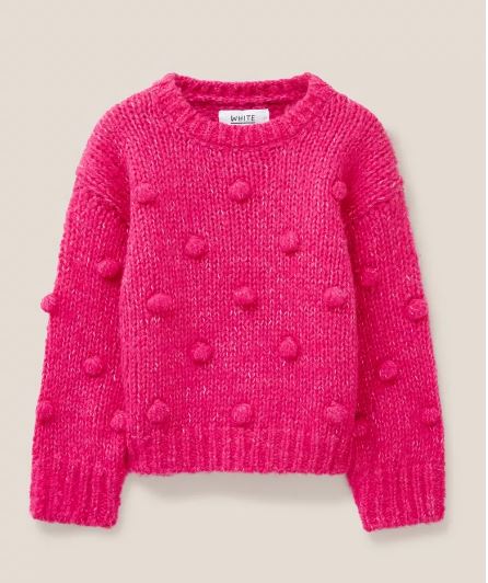 White Stuff Pom Pom Jumper Bright Pink