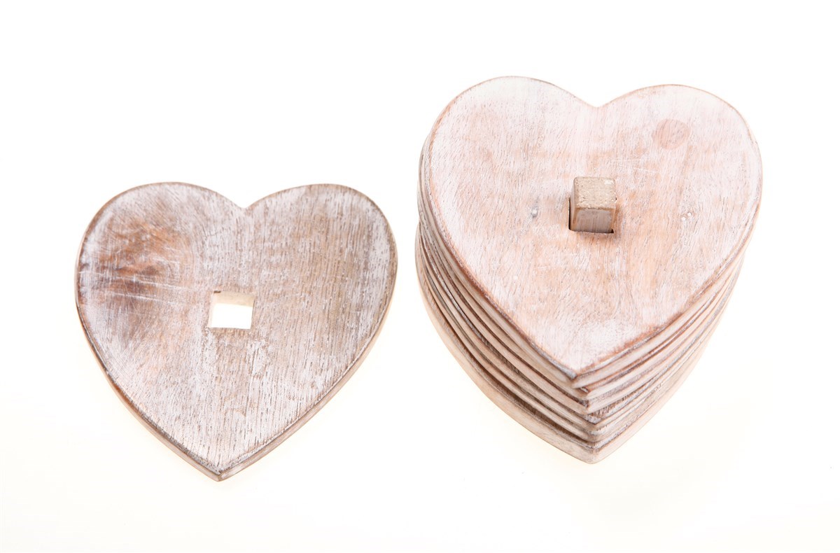 Sass & Belle | Wooded Heart Coasters S/6