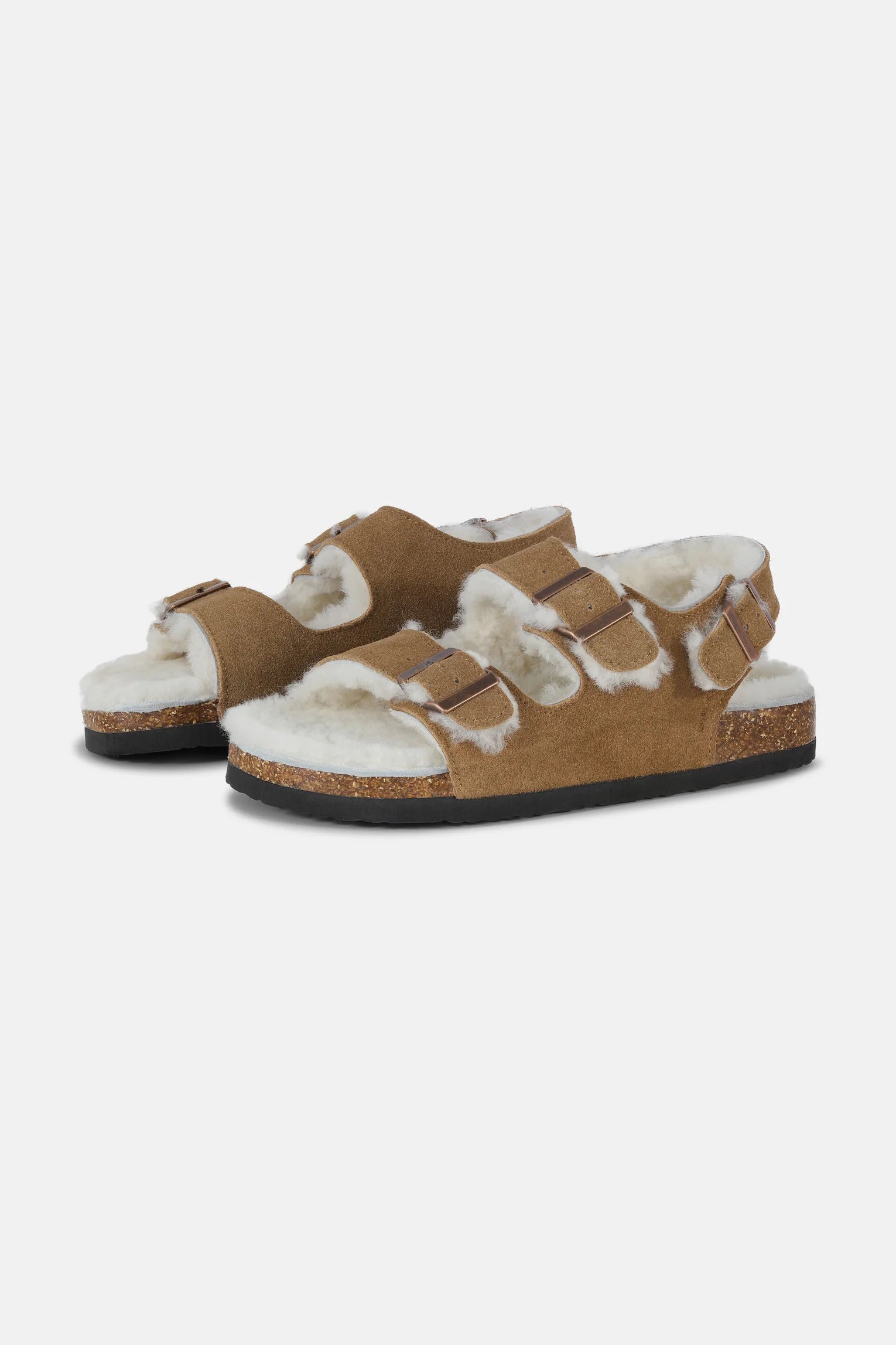 Ilse Jacobsen Fur Lined Sandal , Golden Brown