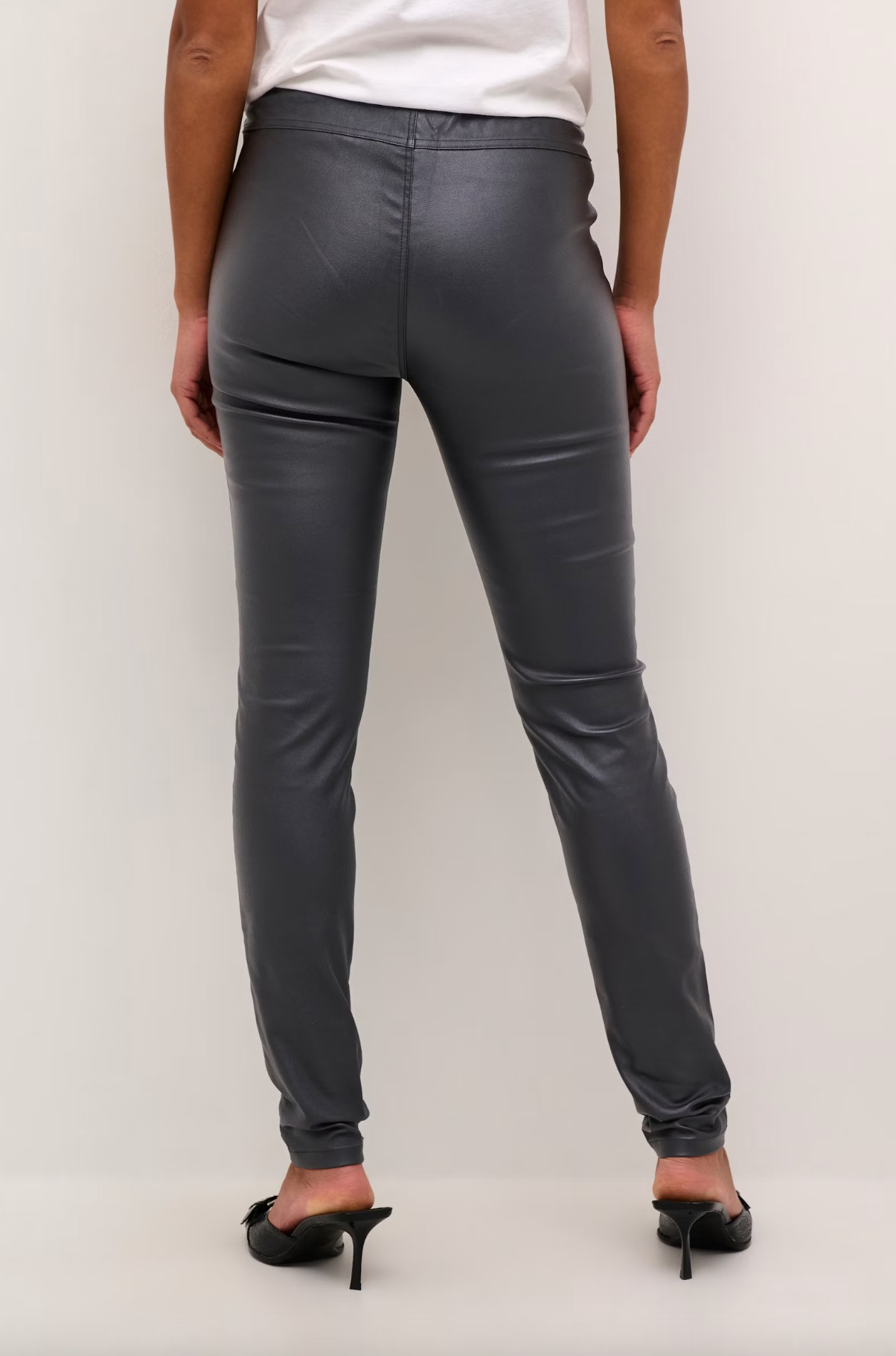 Kaffe Ada Coated Jeggings , Black Oyster