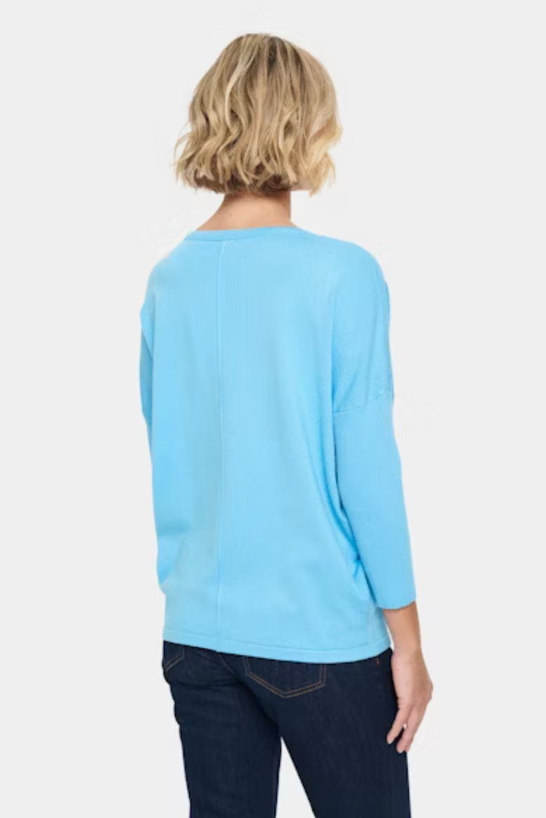 Saint Tropez MilaSZ R-Neck Pullover , Ethereal Blue