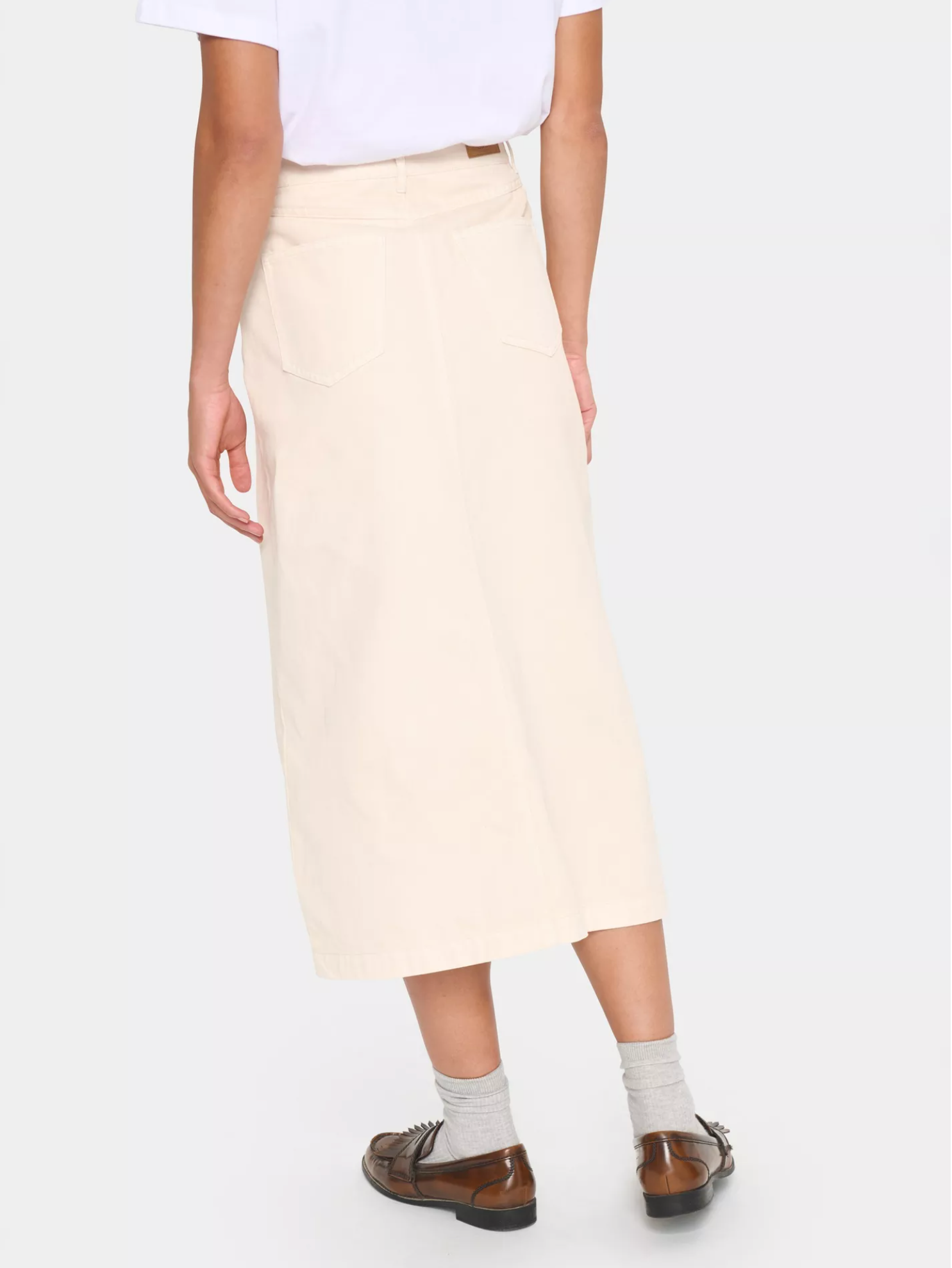 Saint Tropez Ilu Denim Skirt , Cream