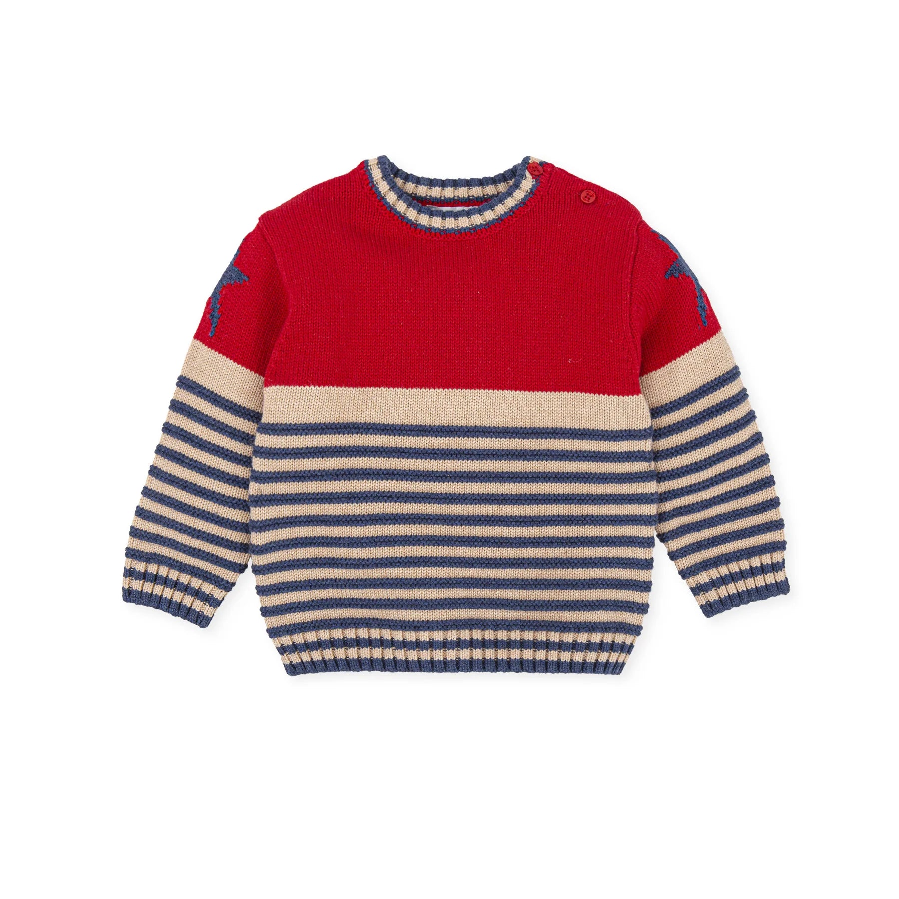 Tutto Piccolo | Striped Star Jumper | Red