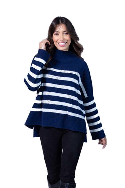 Sheep By The Sea Striped Knit , Blue / White