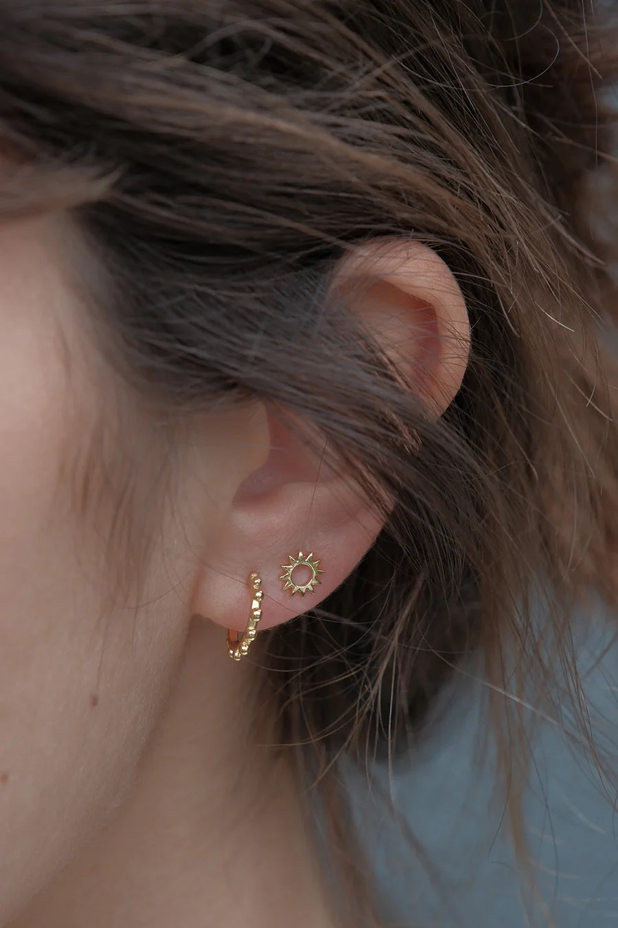 Mary-K Gold Sun Stud Earrings