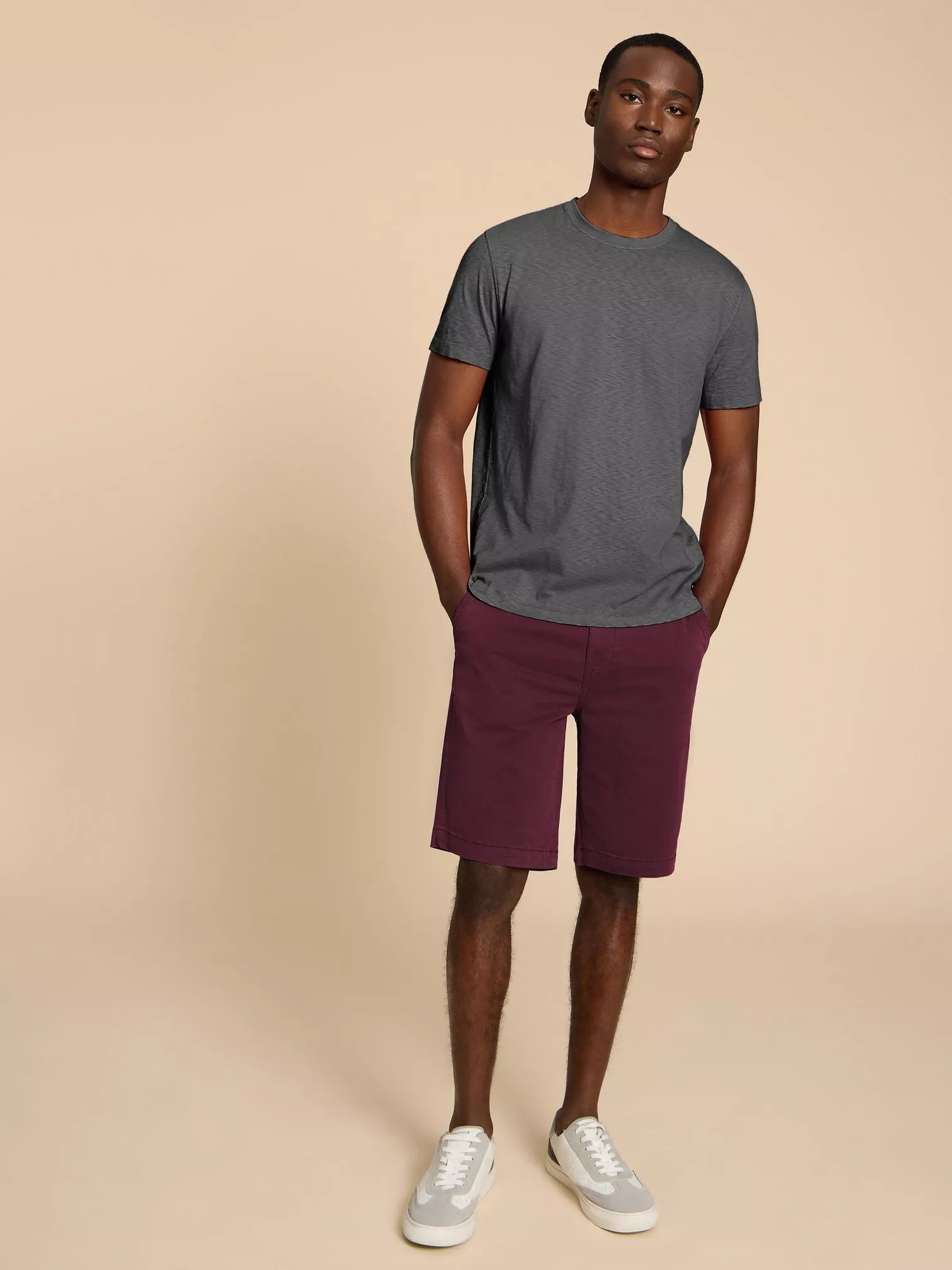 White Stuff Sutton Chino Shorts , Dark Plum