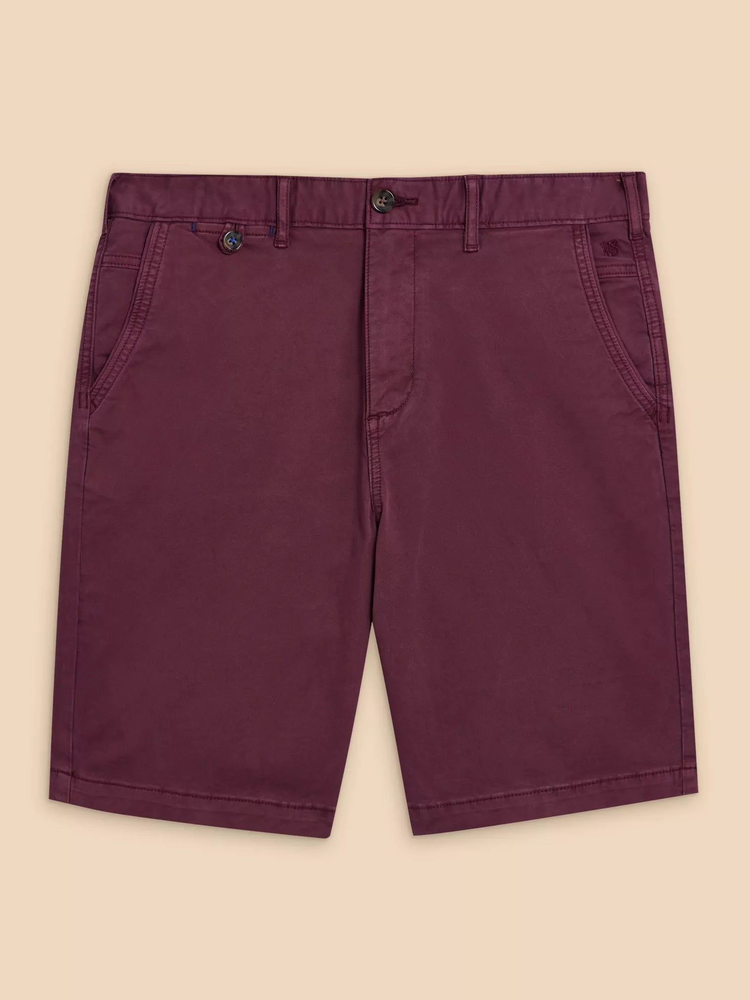 White Stuff Sutton Chino Shorts , Dark Plum