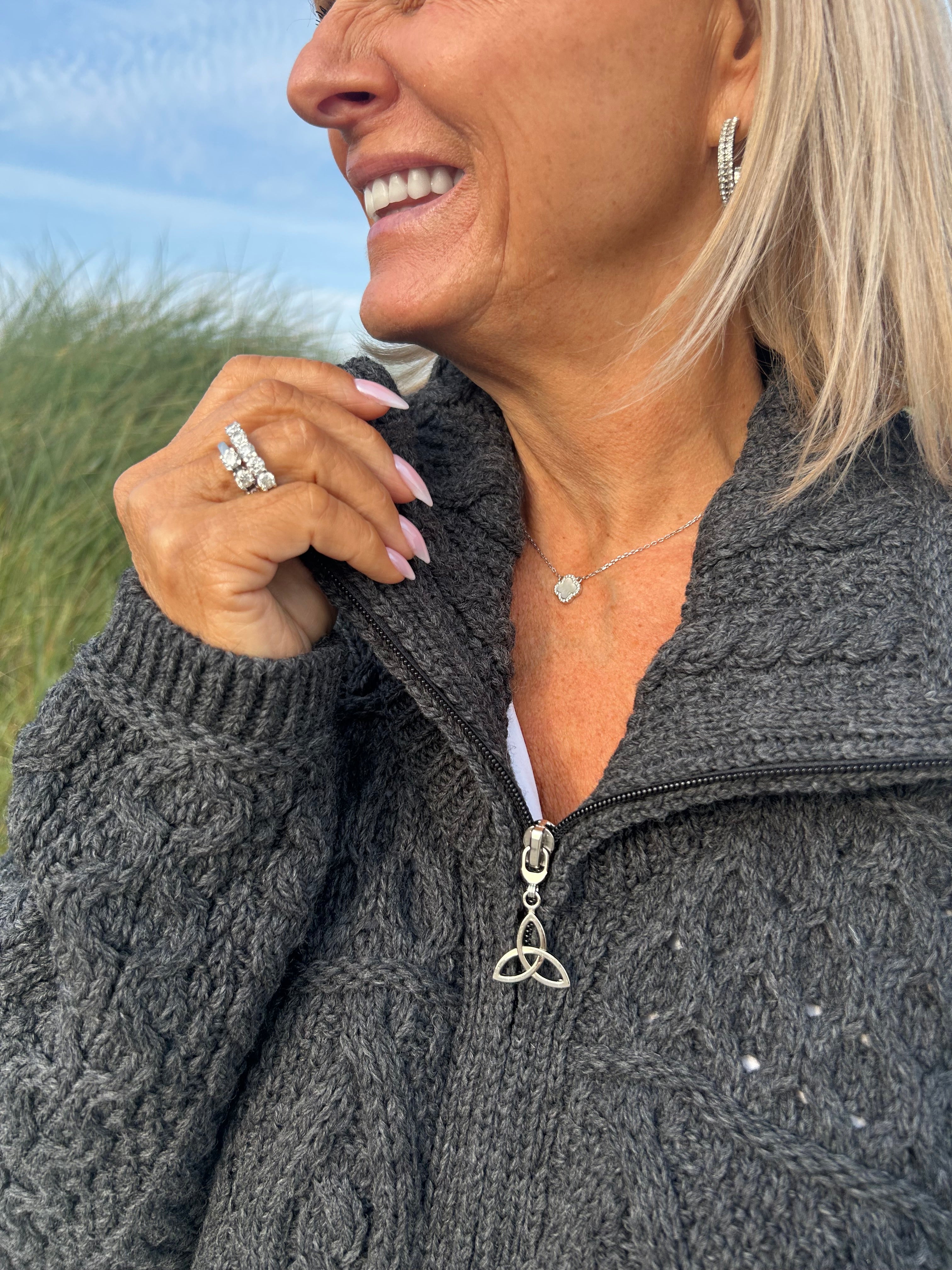 High Collar Coat , Charcoal