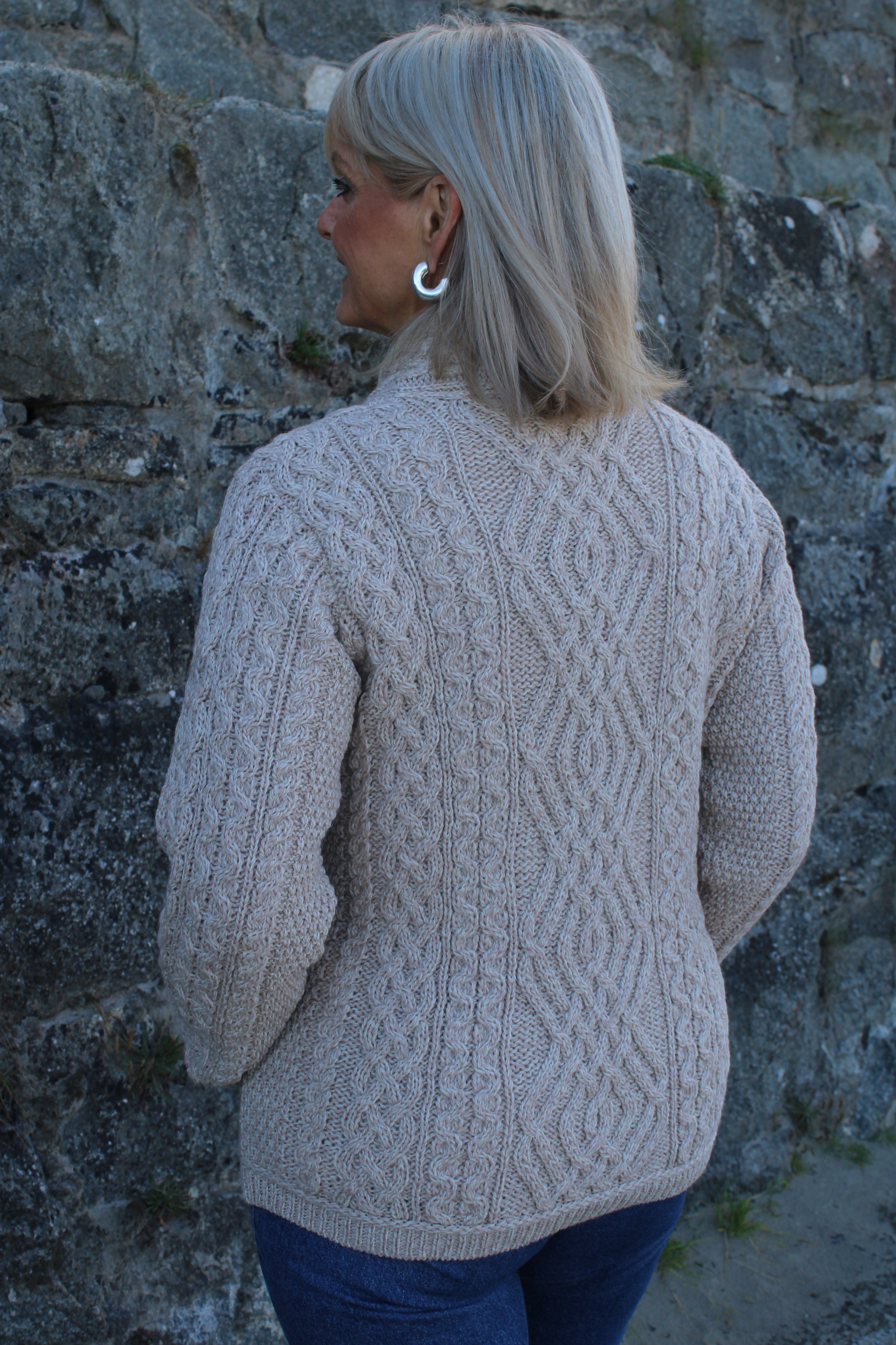 Cable Knit Jacket With Side Zip | Parsnip | West End Z4630
