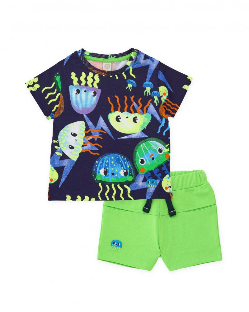 TucTuc T-Shirt & Bermudas Set Jellyfish Print