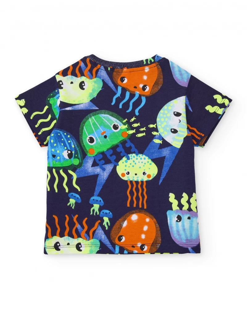 TucTuc T-Shirt & Bermudas Set Jellyfish Print