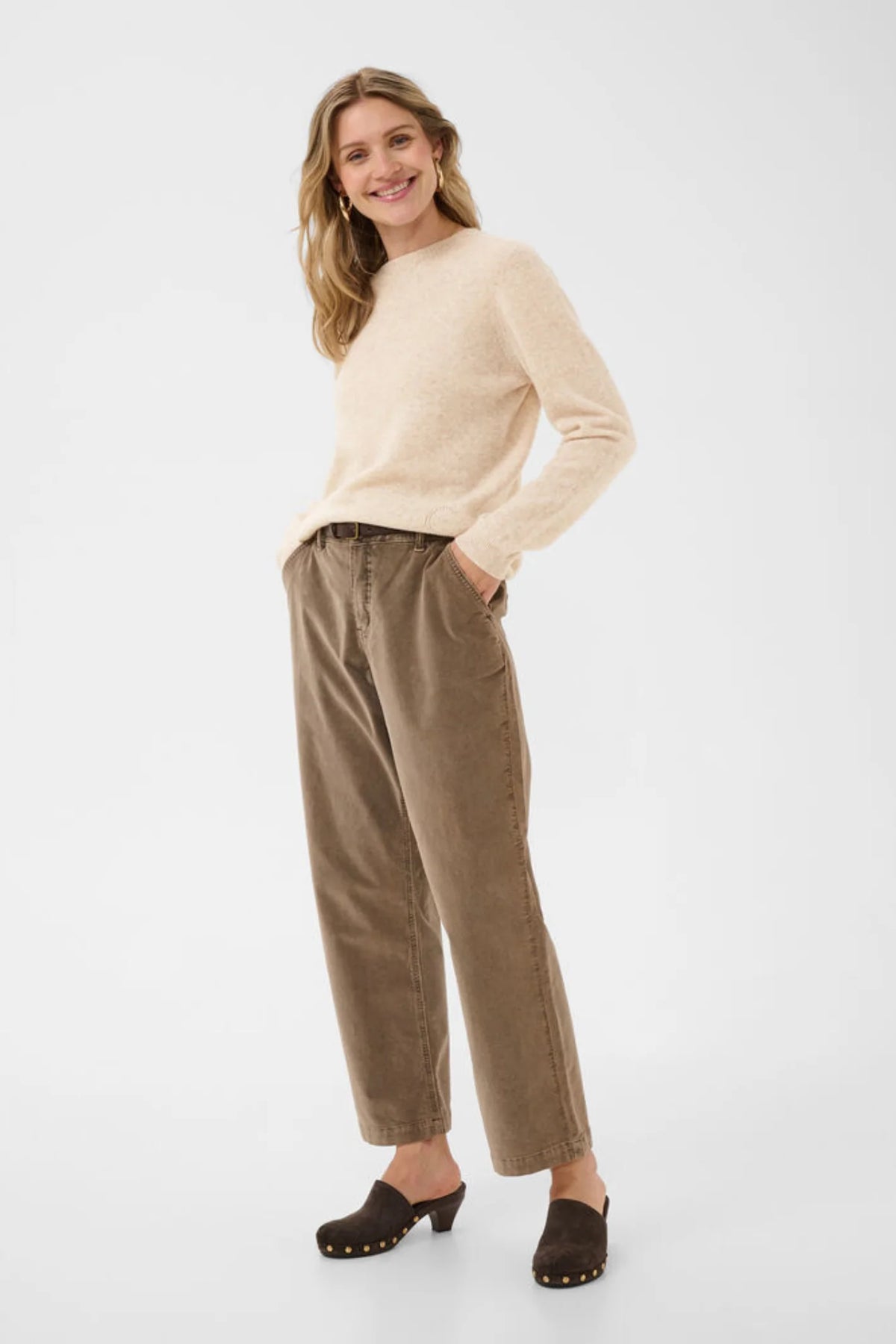 Cream Mela Wool Knit Pullover