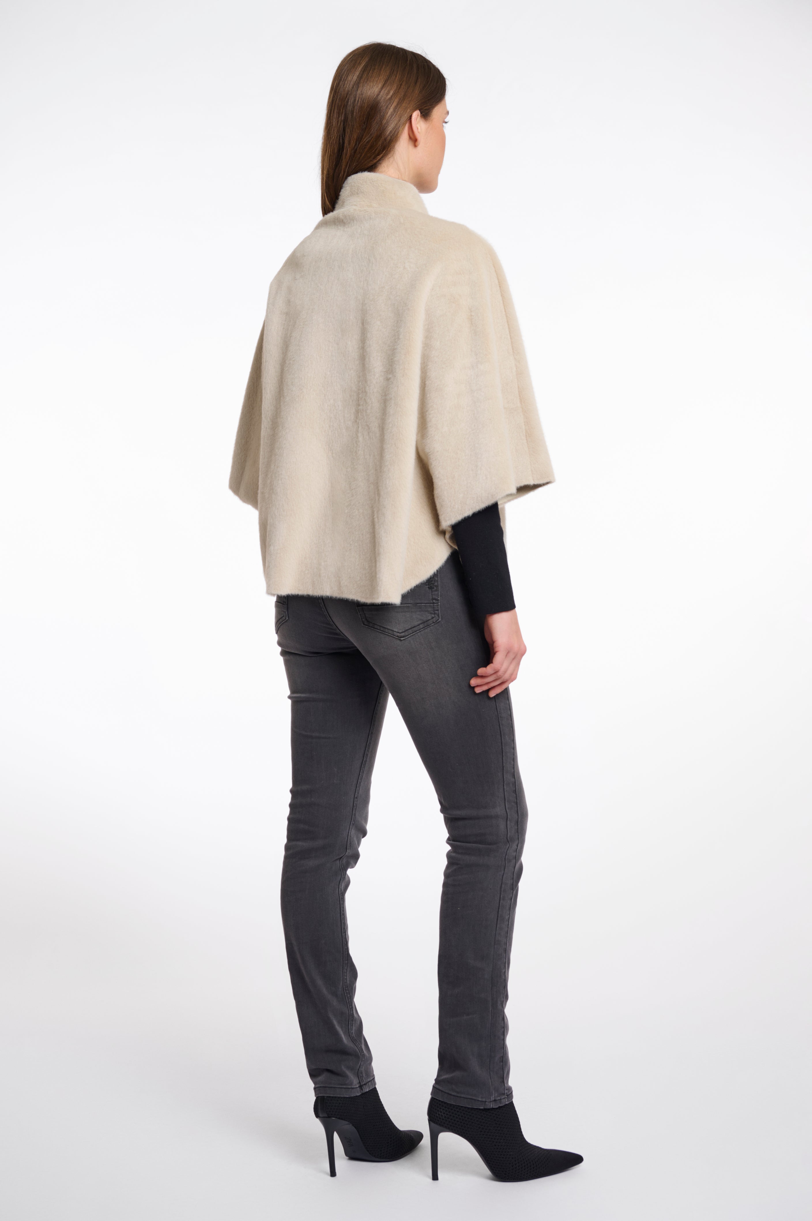 Rino & Pelle Dewi Faux Fur Cape - Birch
