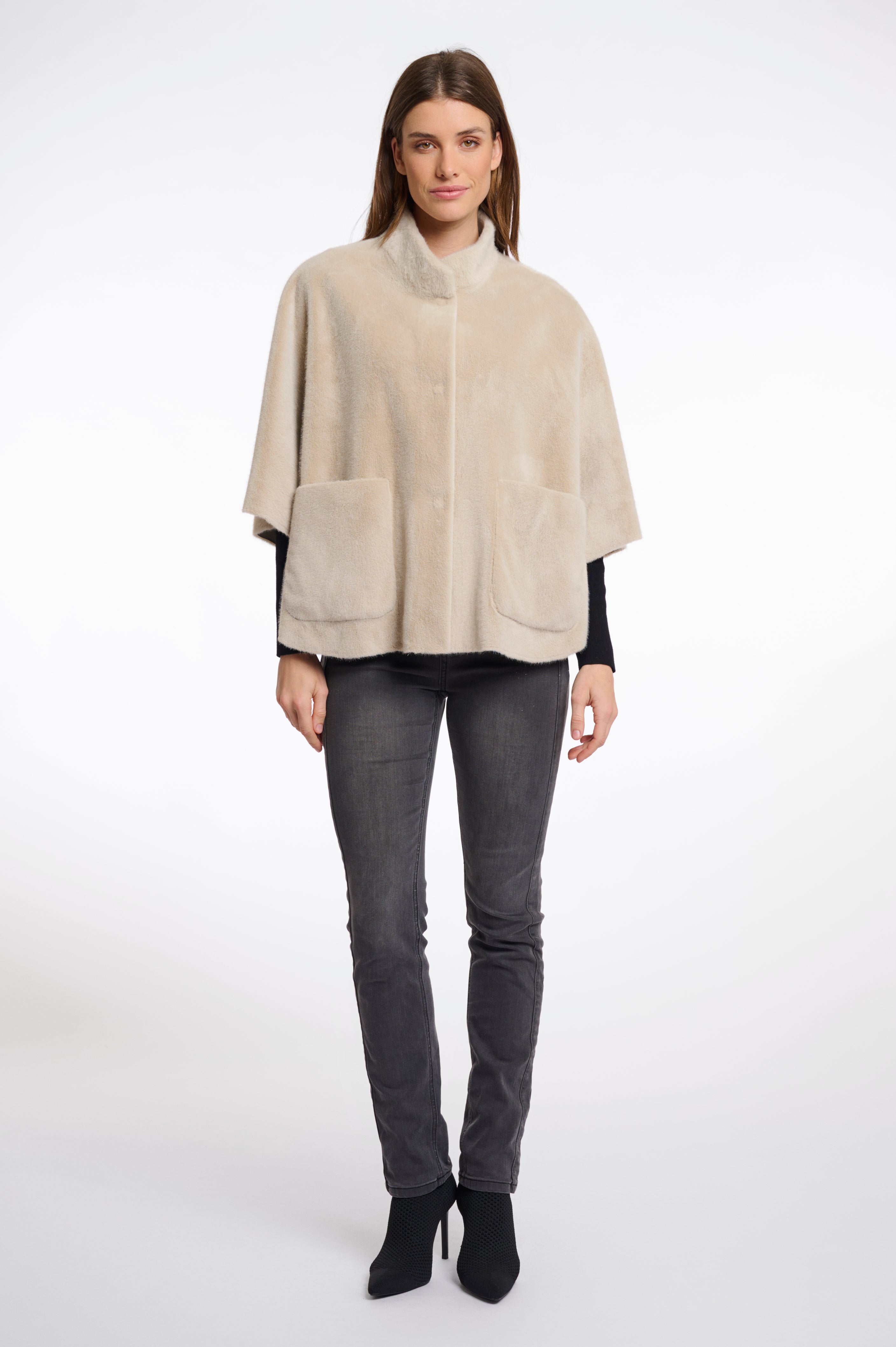 Rino & Pelle Dewi Faux Fur Cape - Birch