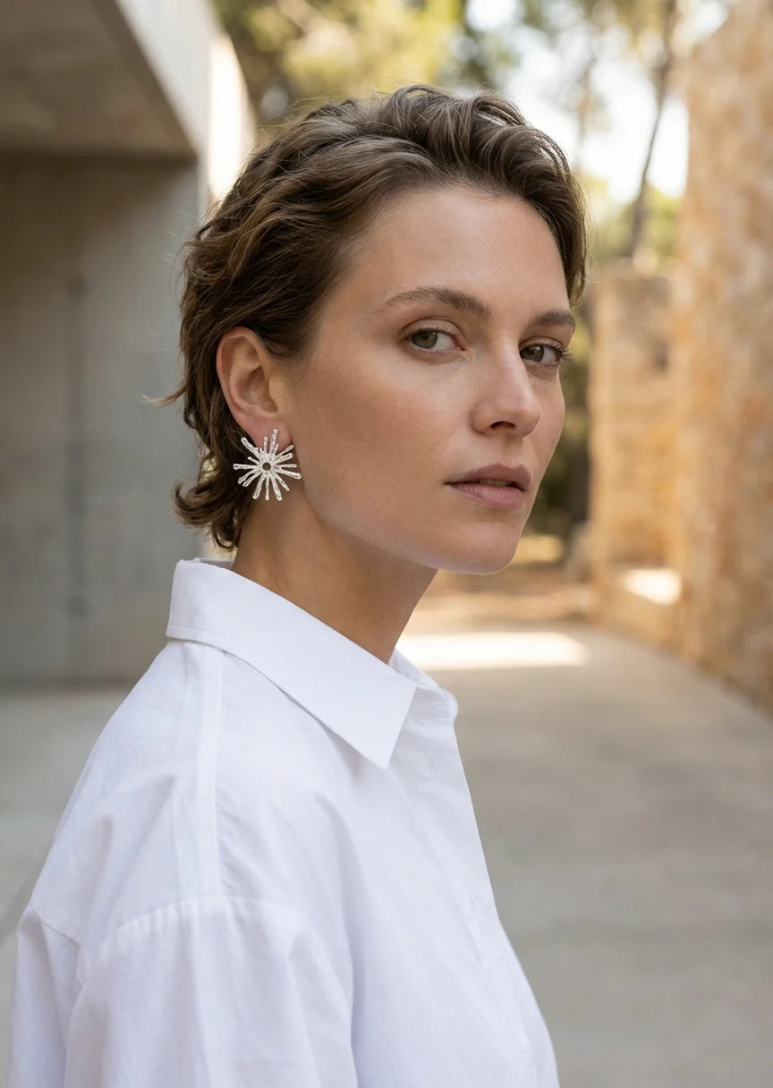 Envy Silver Starburst Earrings