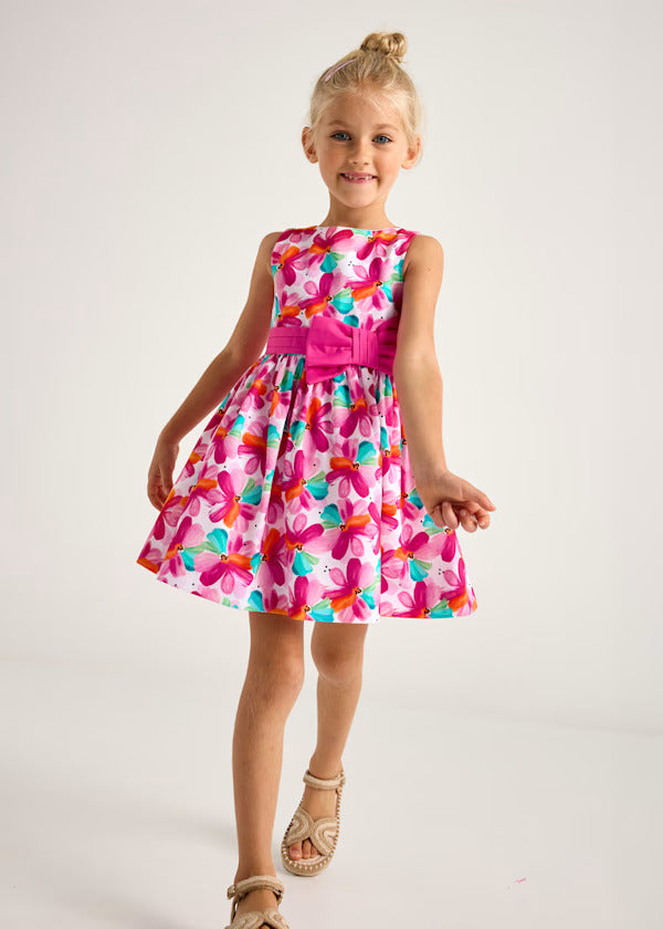 Mayoral Printed Dress with Bow