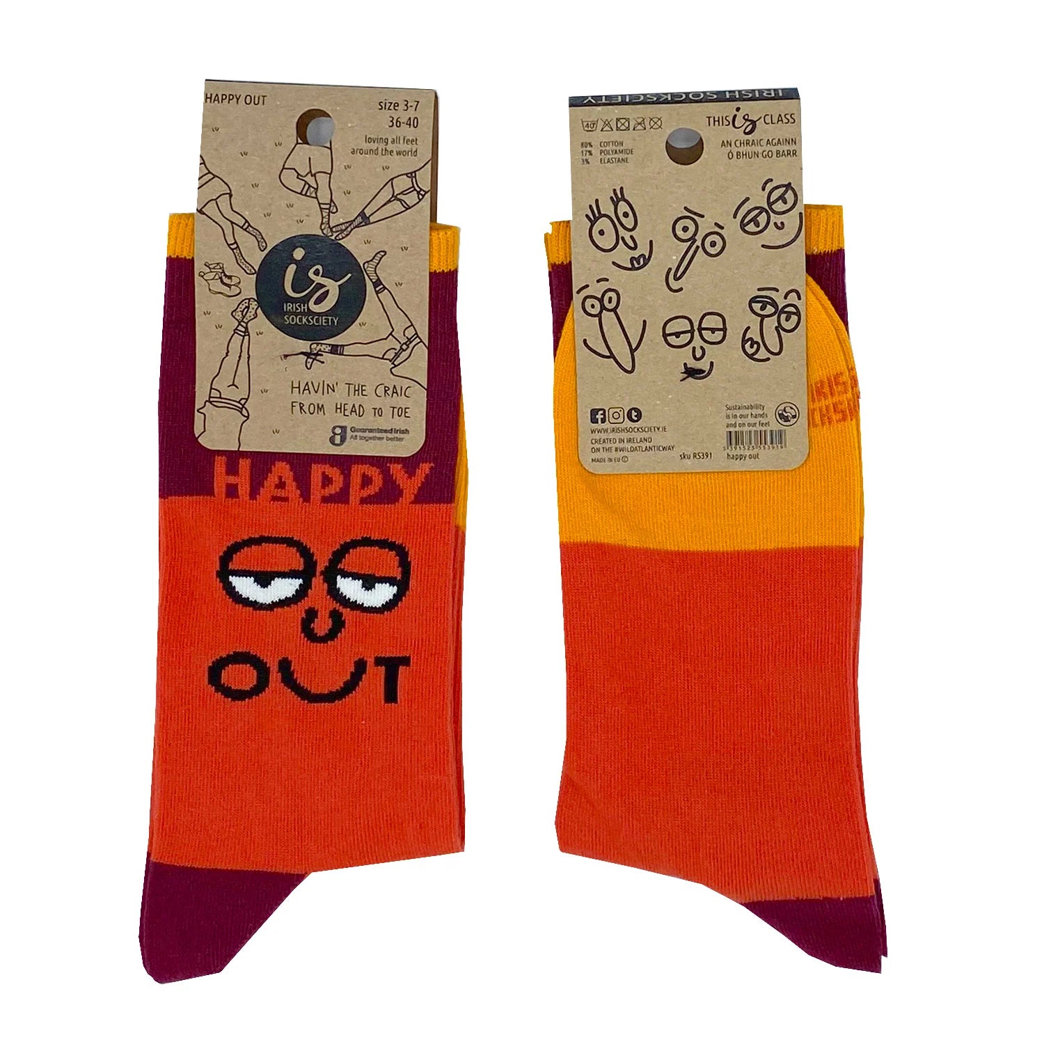 Irish Sockciety Happy Out Socks