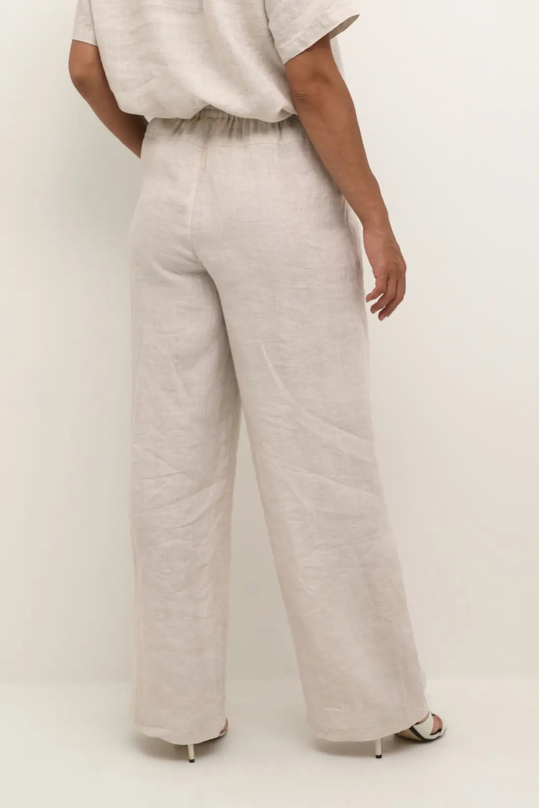Cream Bellis Linen Pants